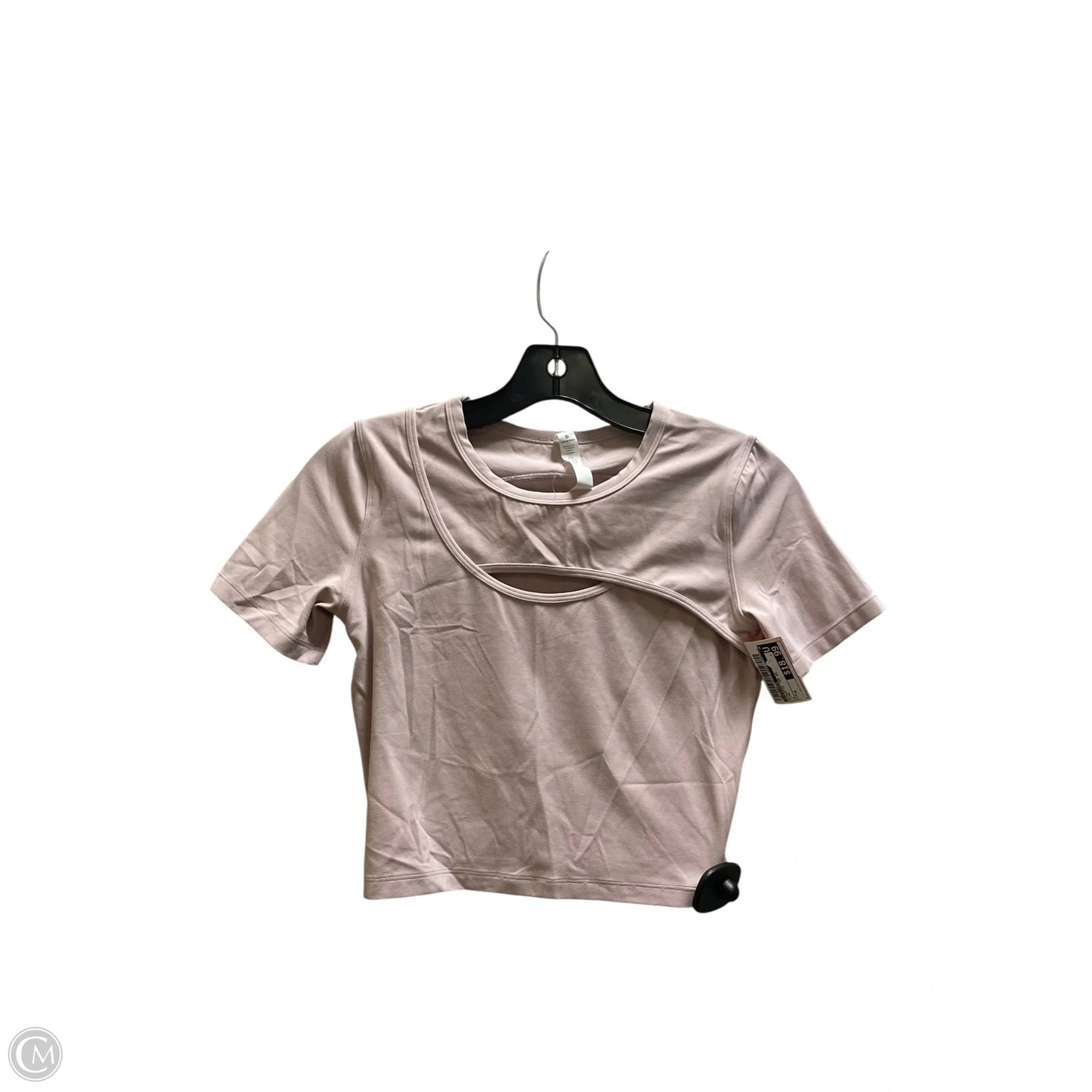 Athletic Top Short Sleeve By Lululemon In Pink, Size: 4