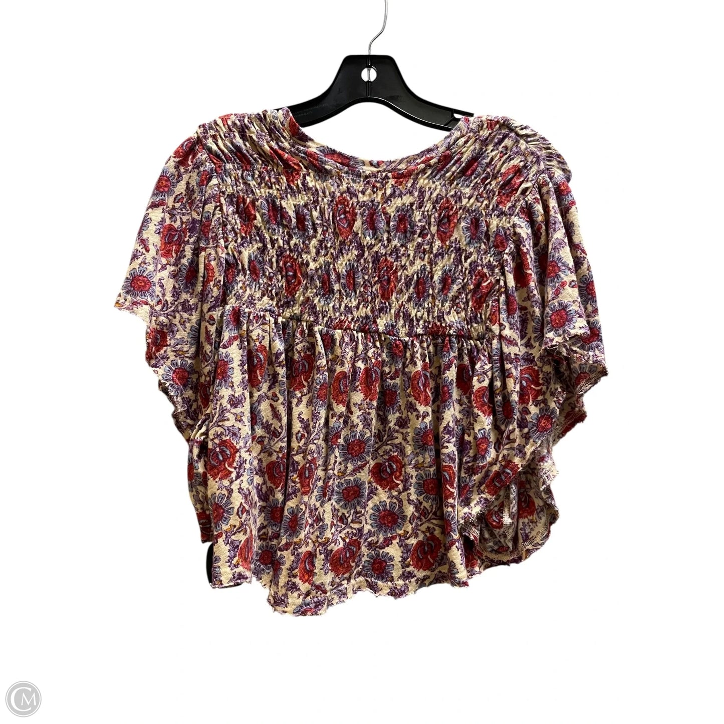 Top Short Sleeve By Free People In Floral Print, Size: Xs