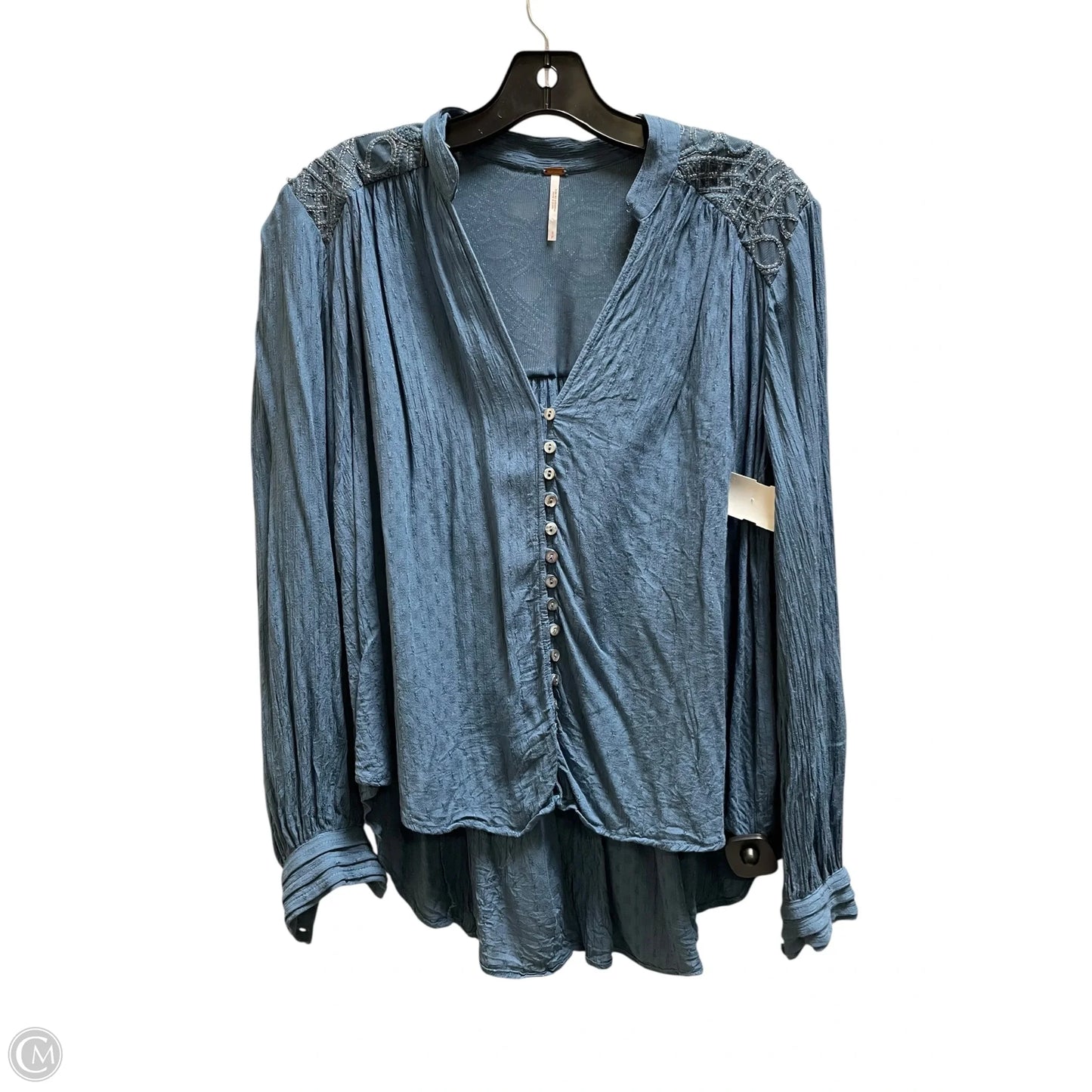 Top Long Sleeve By Free People In Blue, Size: S