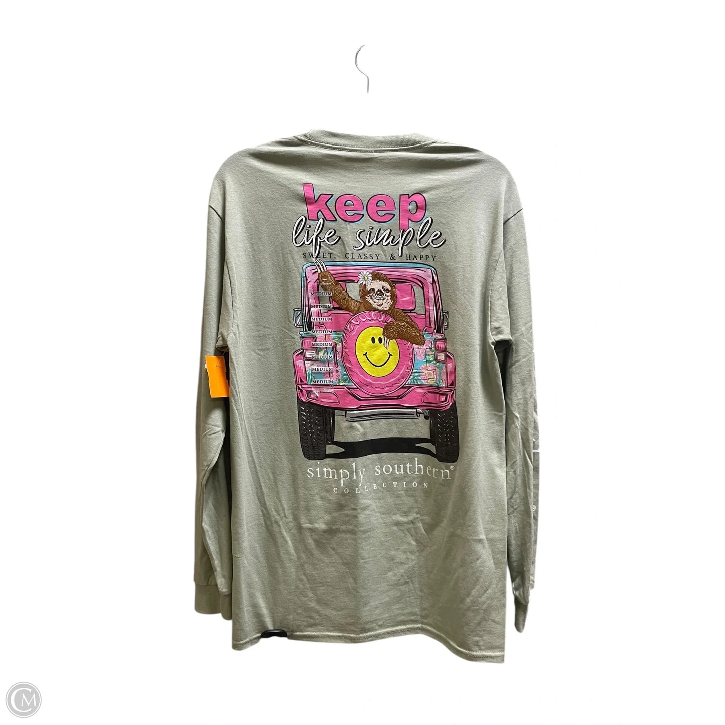 Top Long Sleeve By Simply Southern In Green, Size: M