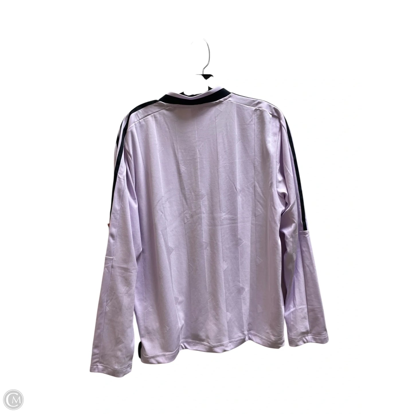 Athletic Top Long Sleeve Collar By Adidas In Purple, Size: M