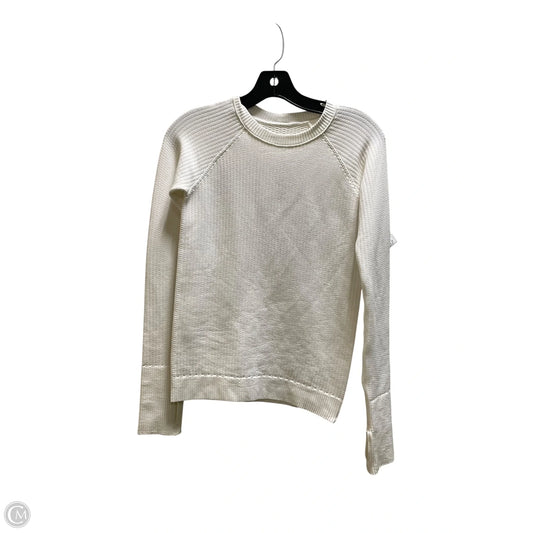 Athletic Top Long Sleeve Collar By Lululemon In White, Size: S