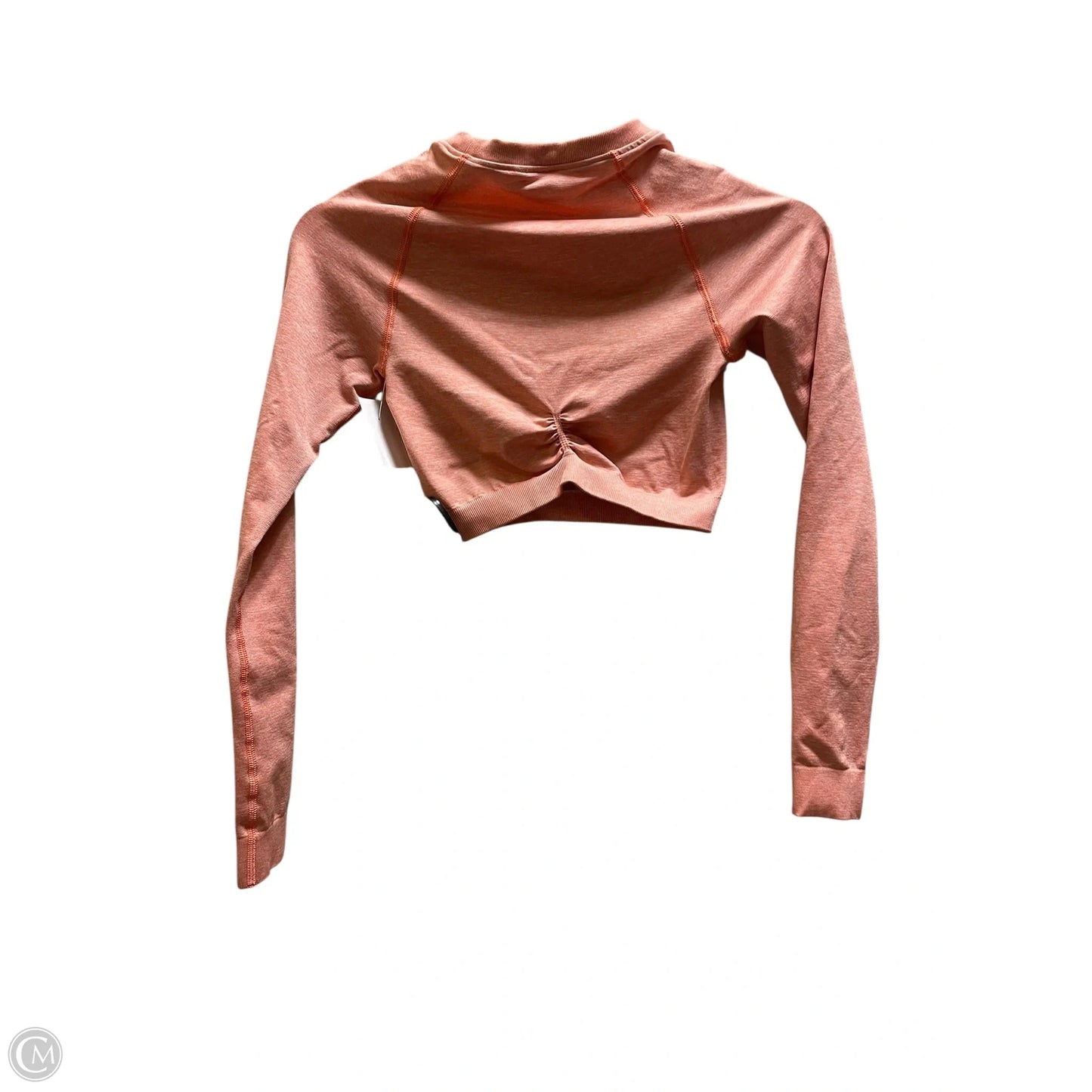 Athletic Top Long Sleeve Collar By Gym Shark In Orange, Size: S