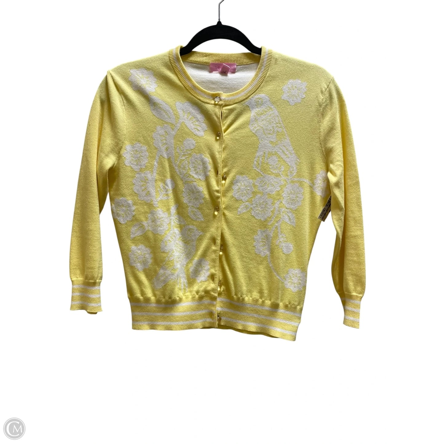 Sweater Cardigan Designer By Lilly Pulitzer In Yellow, Size: S