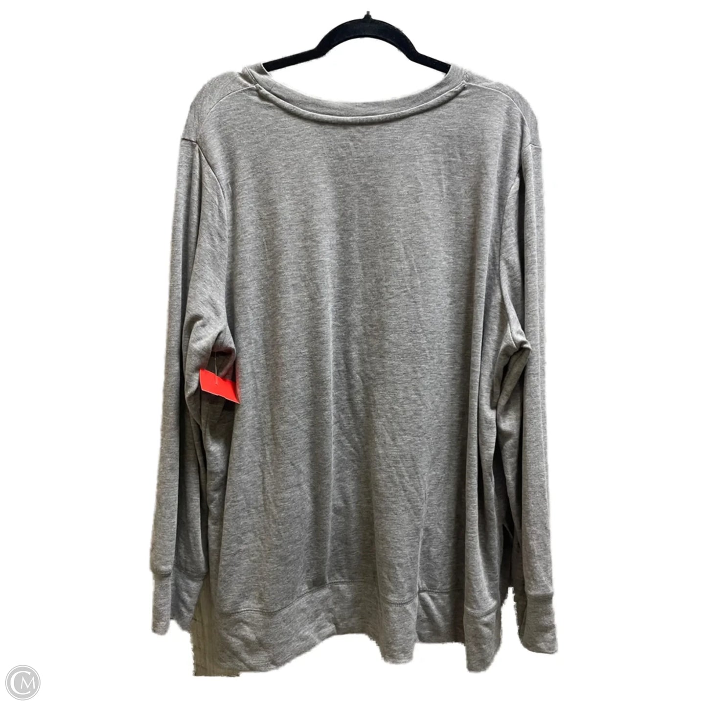 Top Long Sleeve By Clothes Mentor In Grey, Size: Xxl