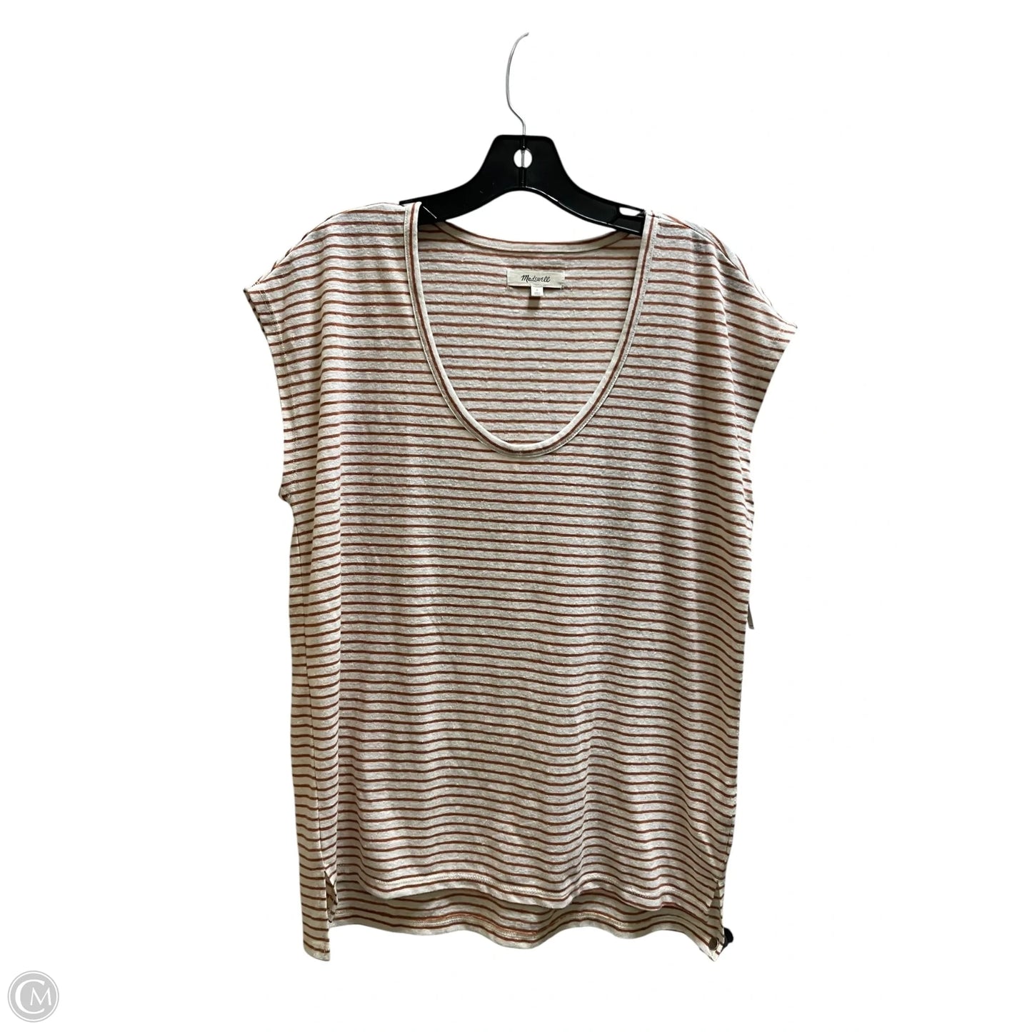 Top Short Sleeve By Madewell In Striped Pattern, Size: S