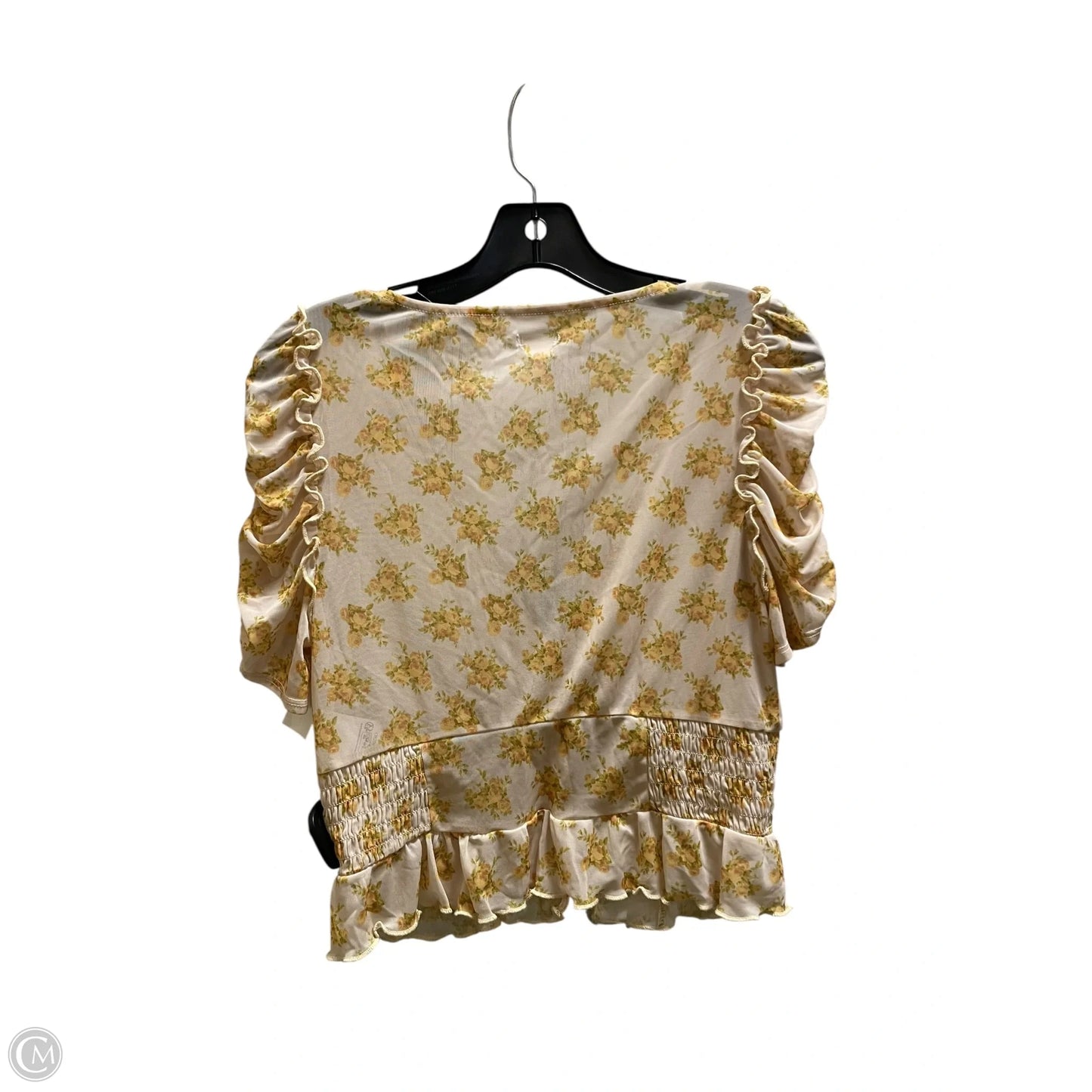 Top Short Sleeve By Kimichi Blue In Floral Print, Size: L