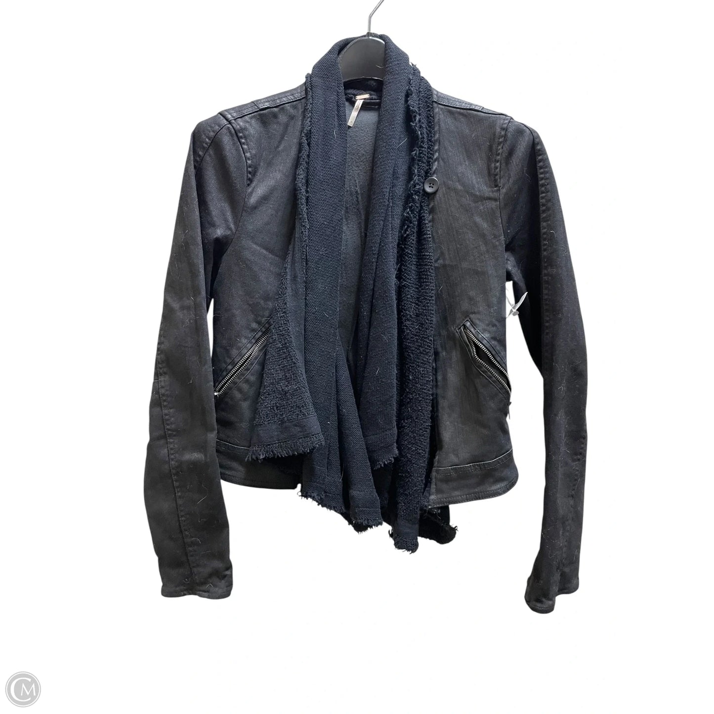 Jacket Denim By Free People In Black, Size: S