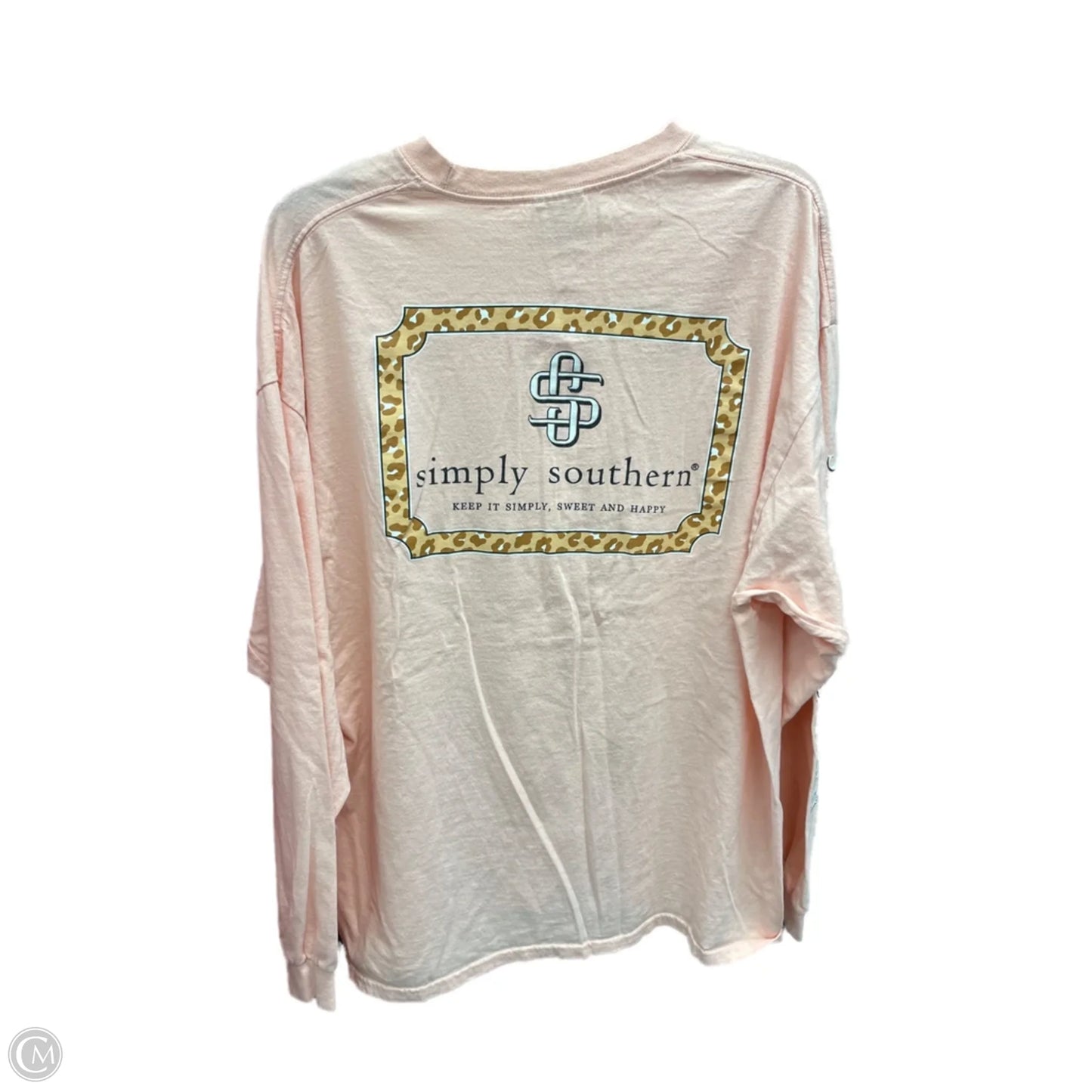 Top Long Sleeve By Simply Southern In Peach, Size: 2x