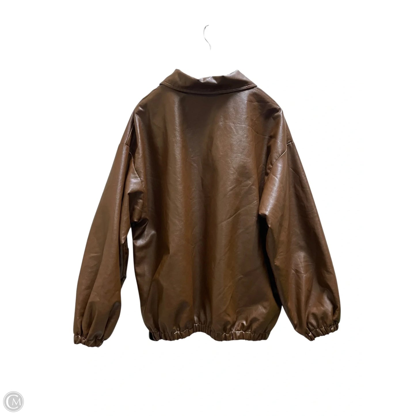 Jacket Moto Leather By Dazy In Brown, Size: 2x