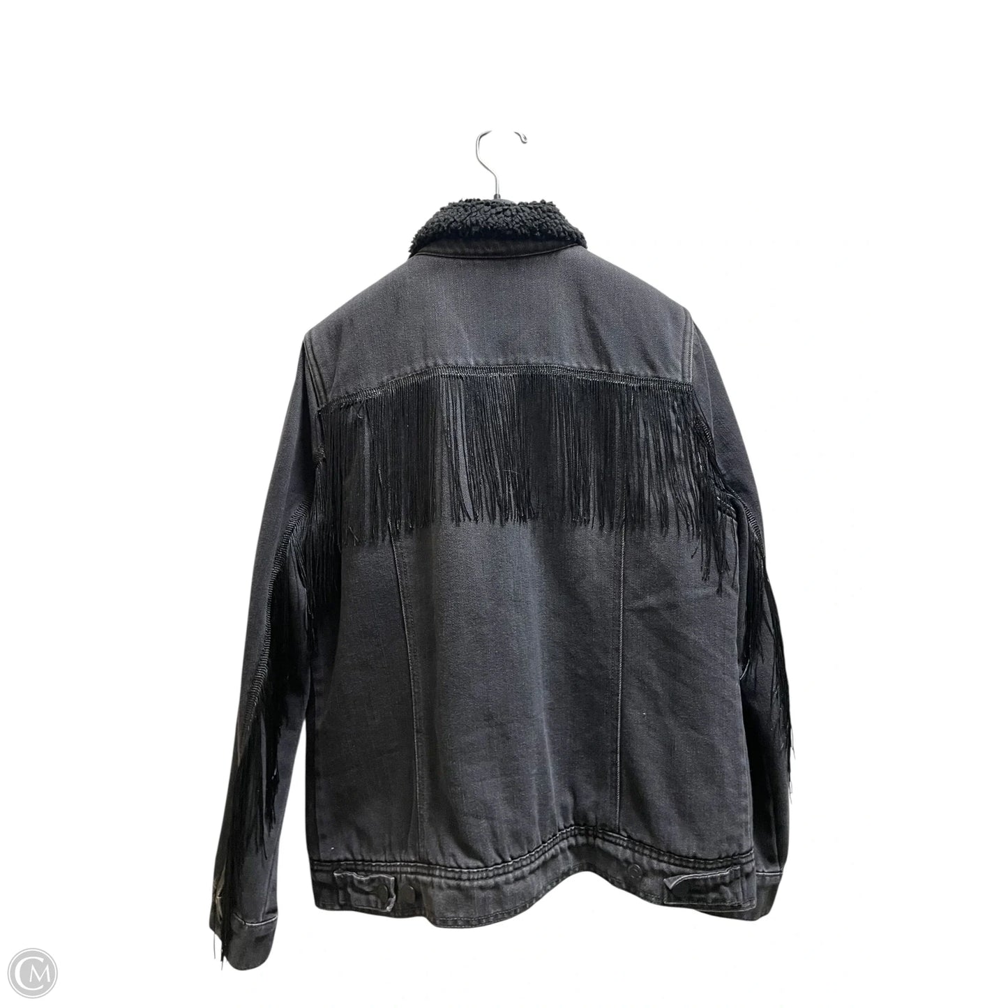 Jacket Denim By Clothes Mentor In Black, Size: L