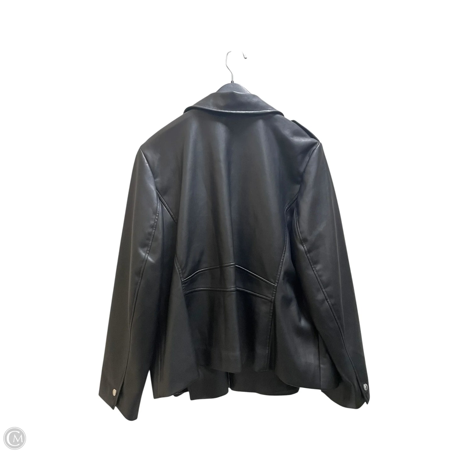 Jacket Moto Leather By Talbots In Black, Size: Xl