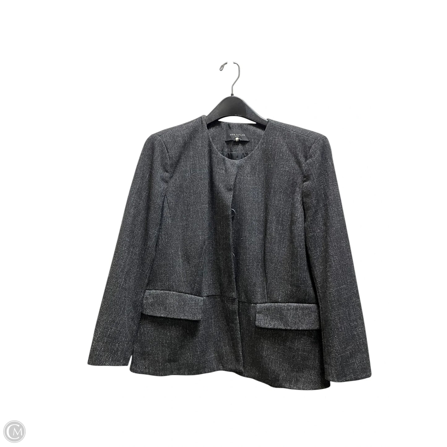 Blazer By Ann Taylor In Grey, Size: L