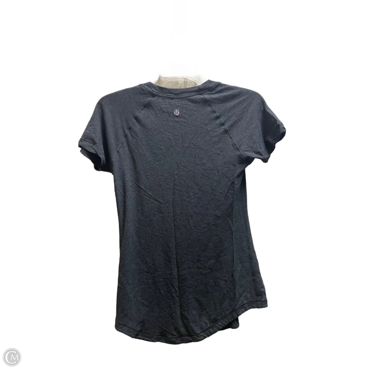 Athletic Top Short Sleeve By Lululemon In Grey, Size: S
