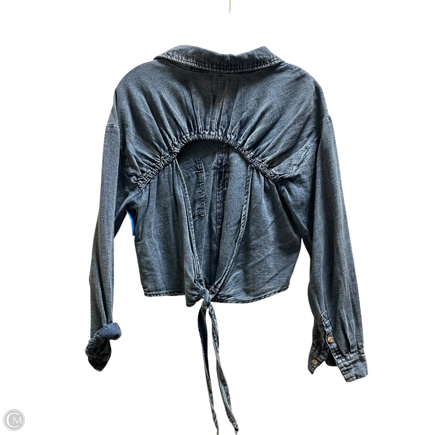 Top Long Sleeve By Pilcro In Blue Denim, Size: M