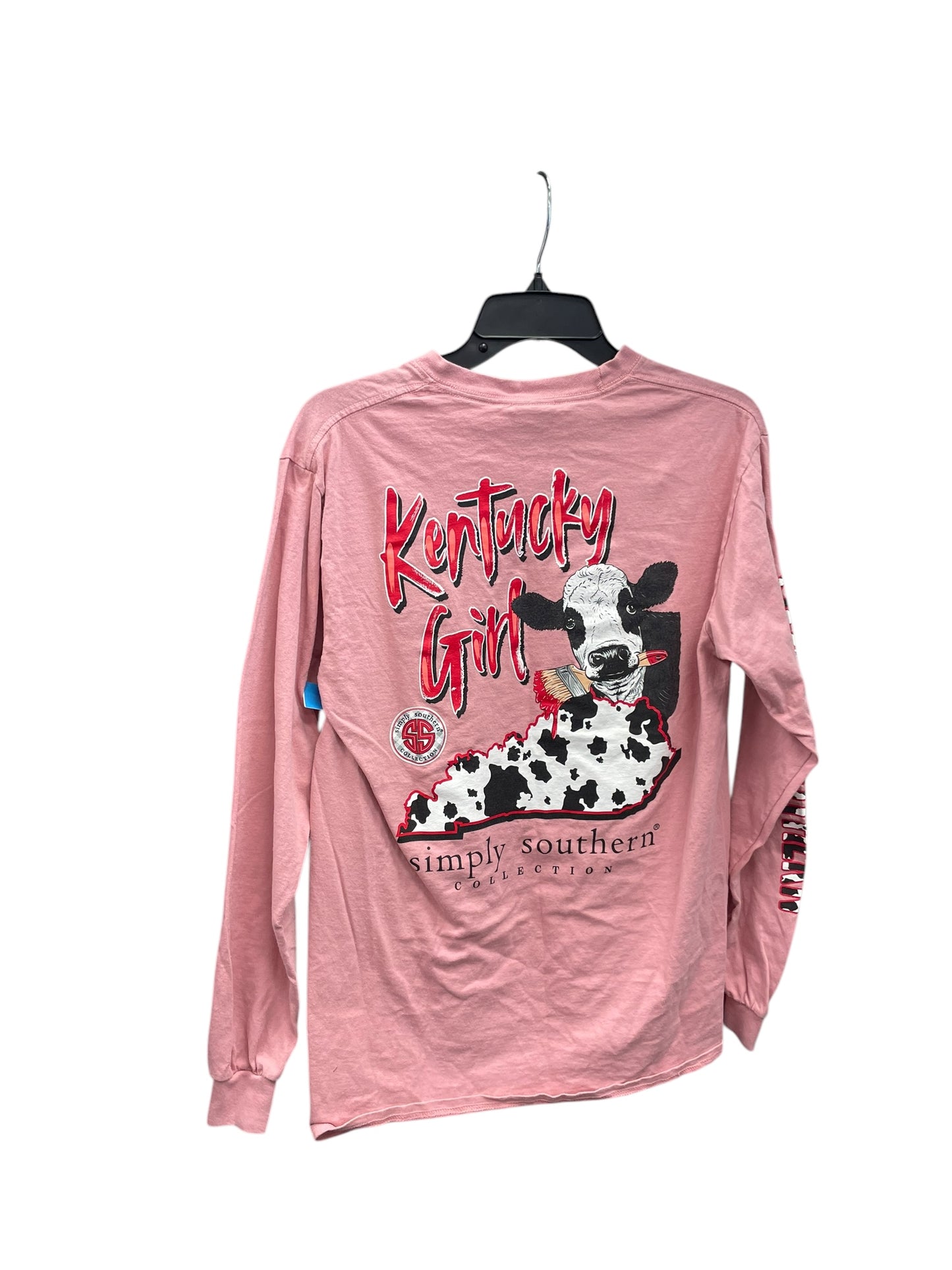 Top Long Sleeve By Simply Southern In Pink, Size: M