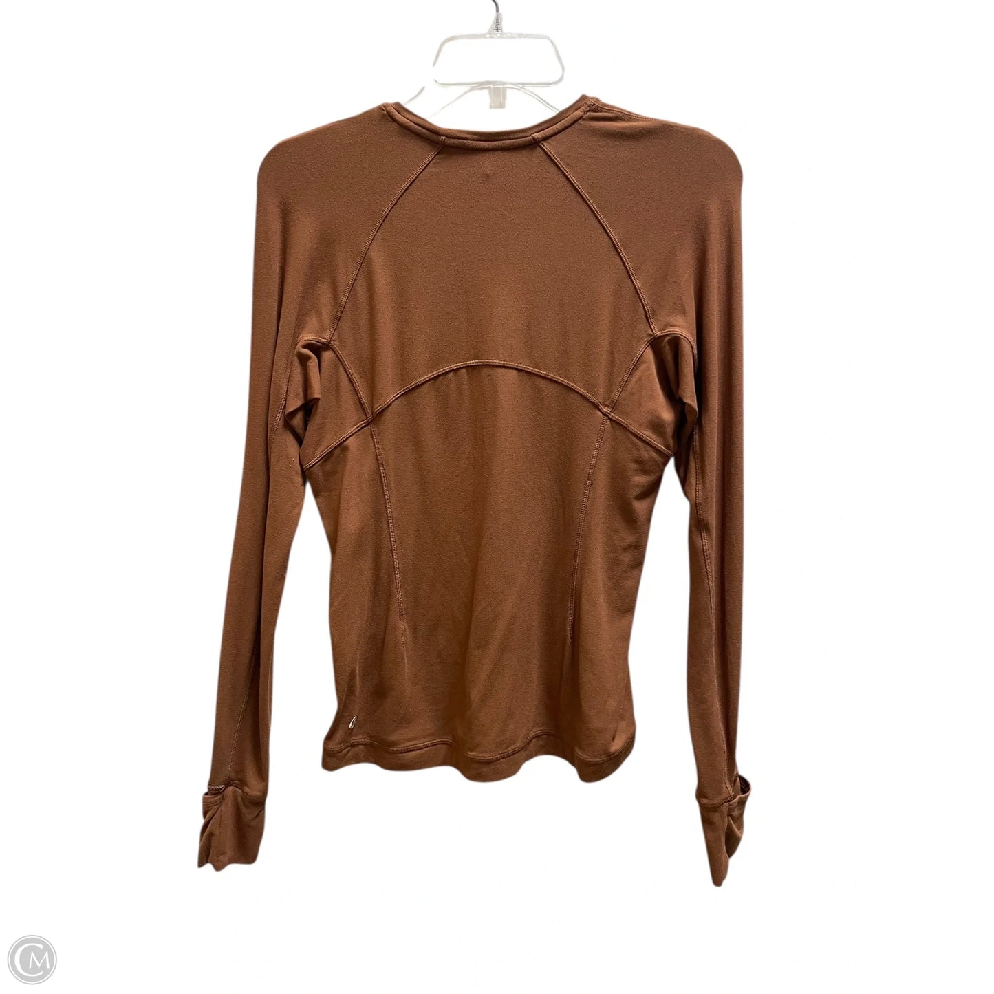 Athletic Top Long Sleeve Collar By Lululemon In Brown, Size: 8