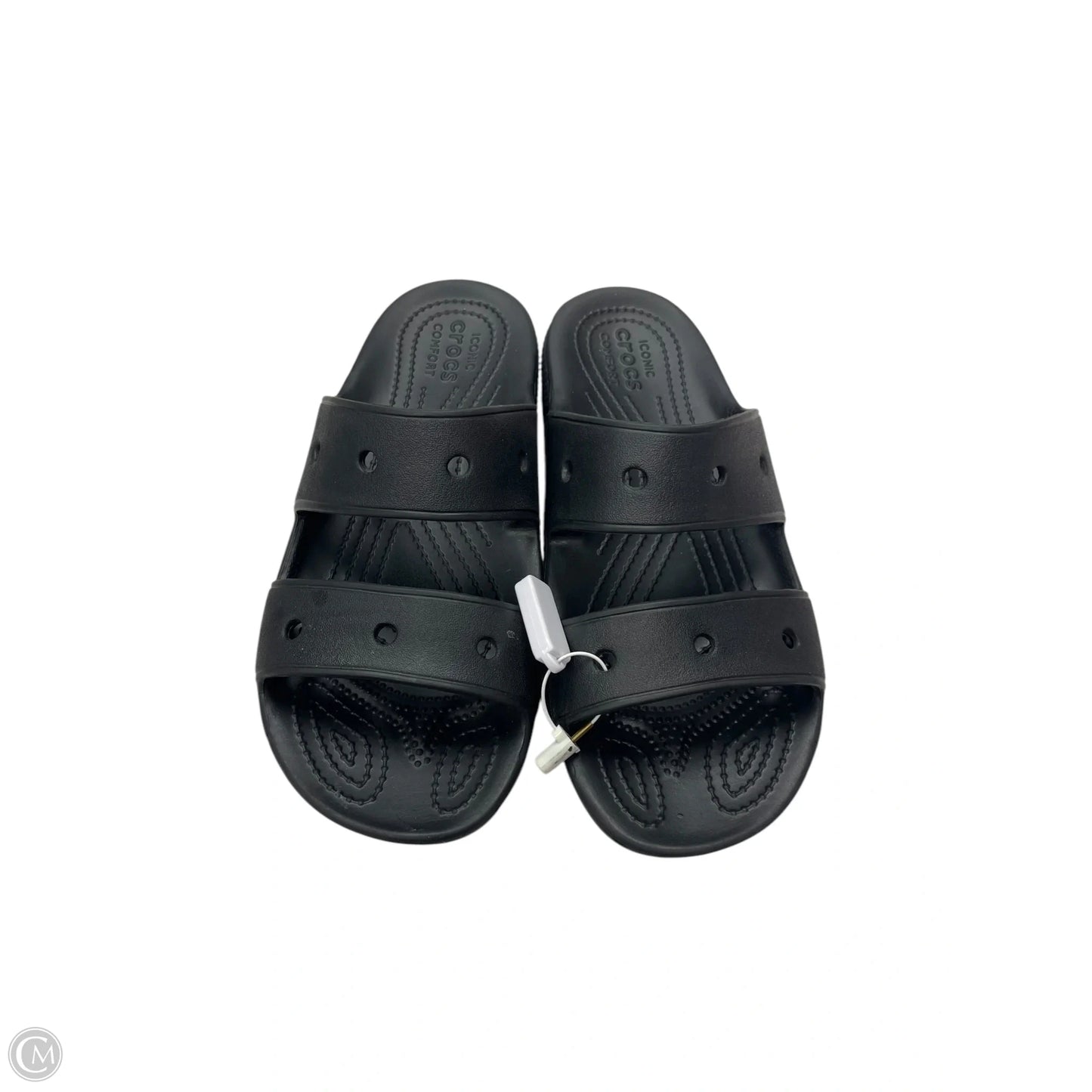 Sandals Flats By Crocs In Black, Size: 8