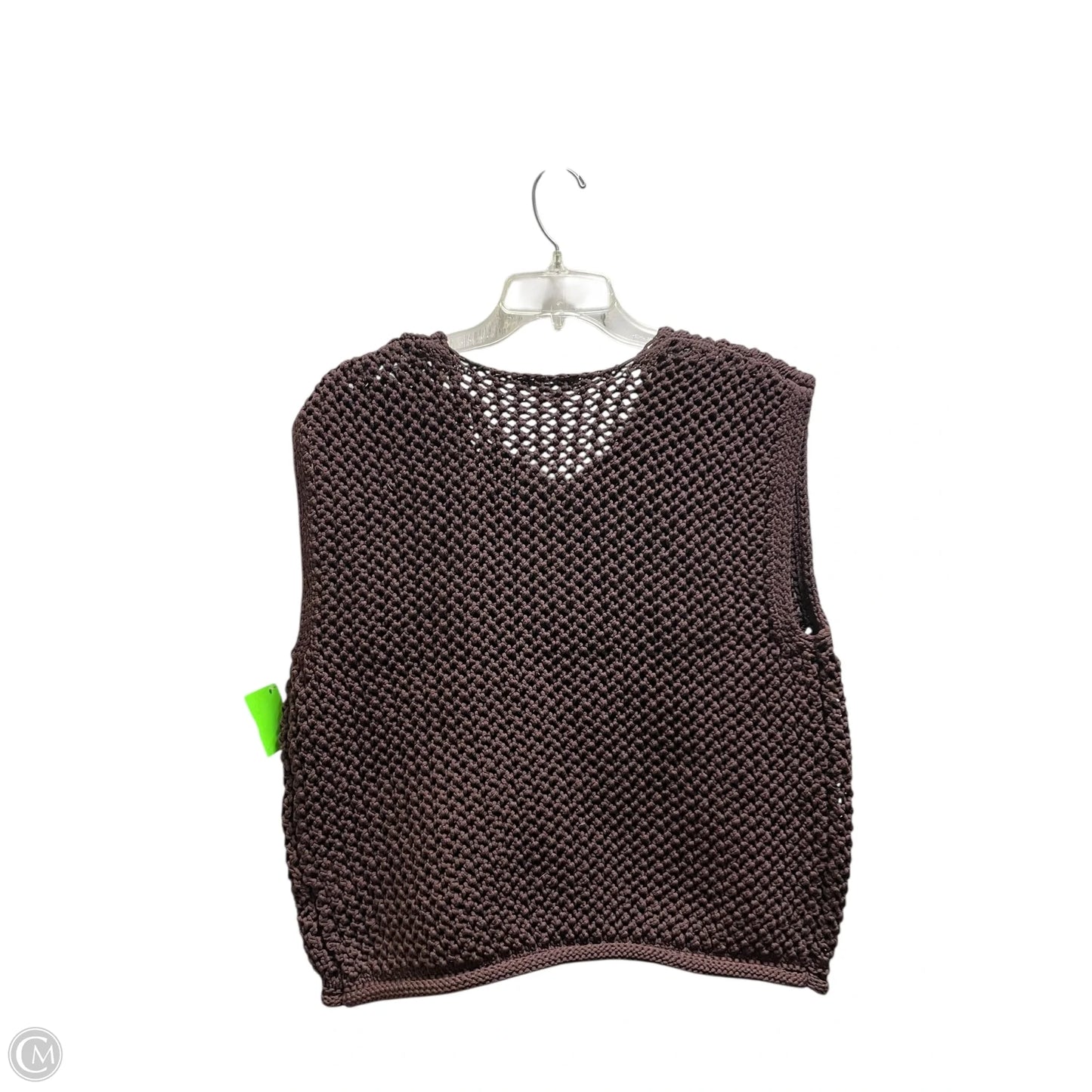 Vest Sweater By Vigoss In Brown, Size: Xl