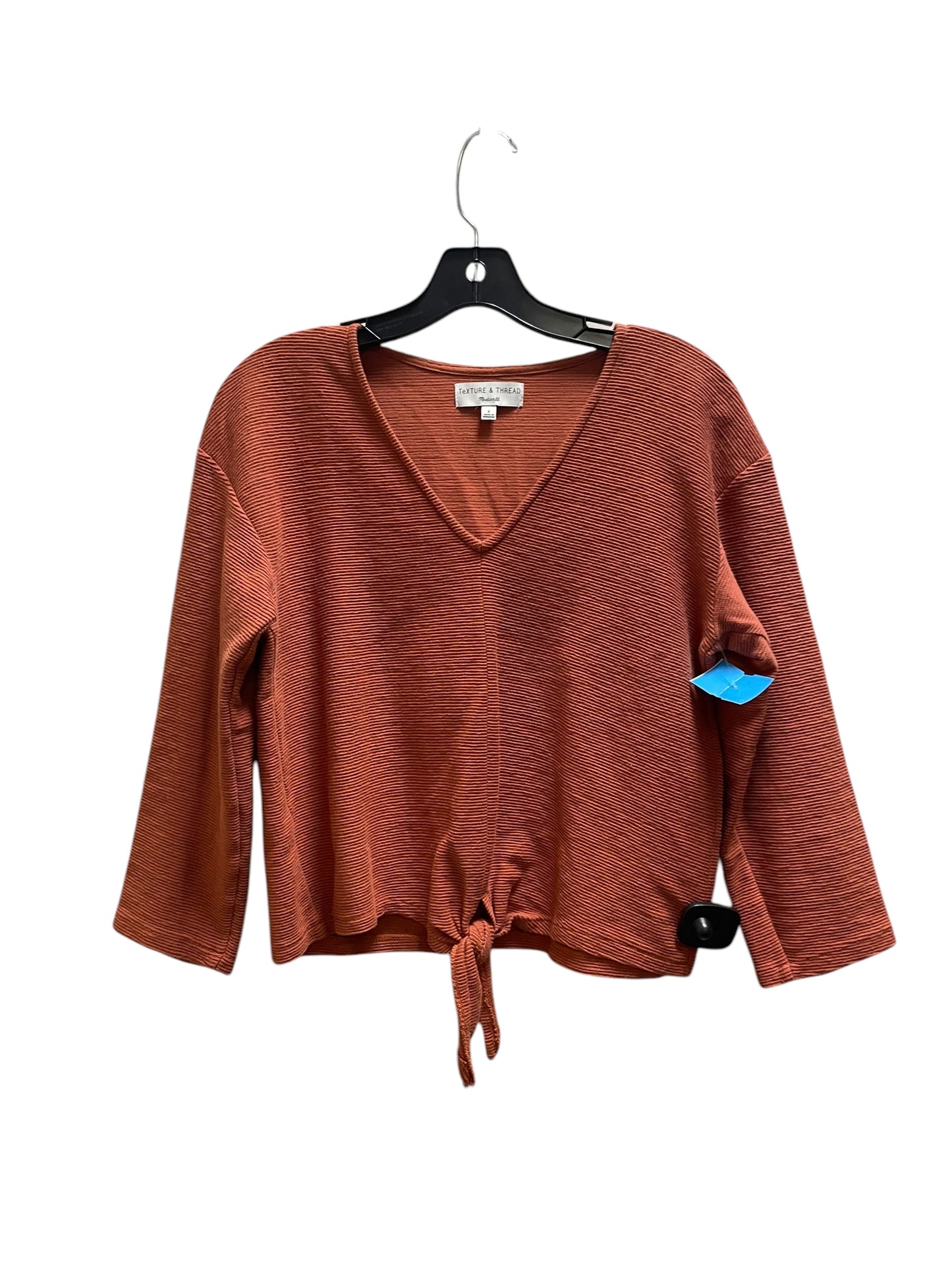Top Long Sleeve By Madewell In Orange, Size: S
