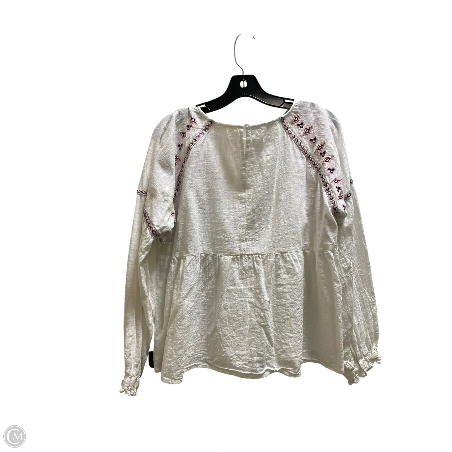Top Long Sleeve By Clothes Mentor In White, Size: Xl