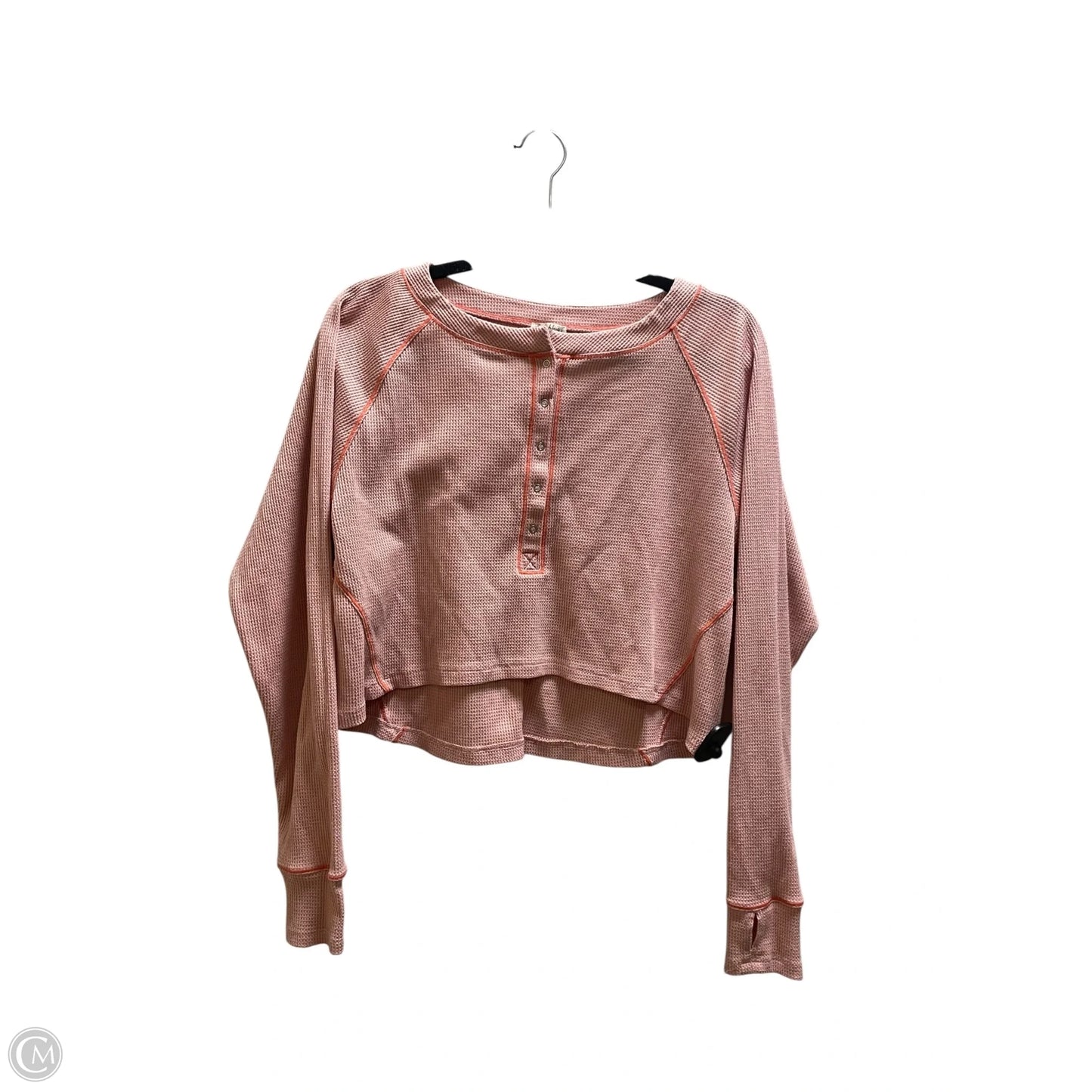 Top Long Sleeve By Free People In Pink, Size: S