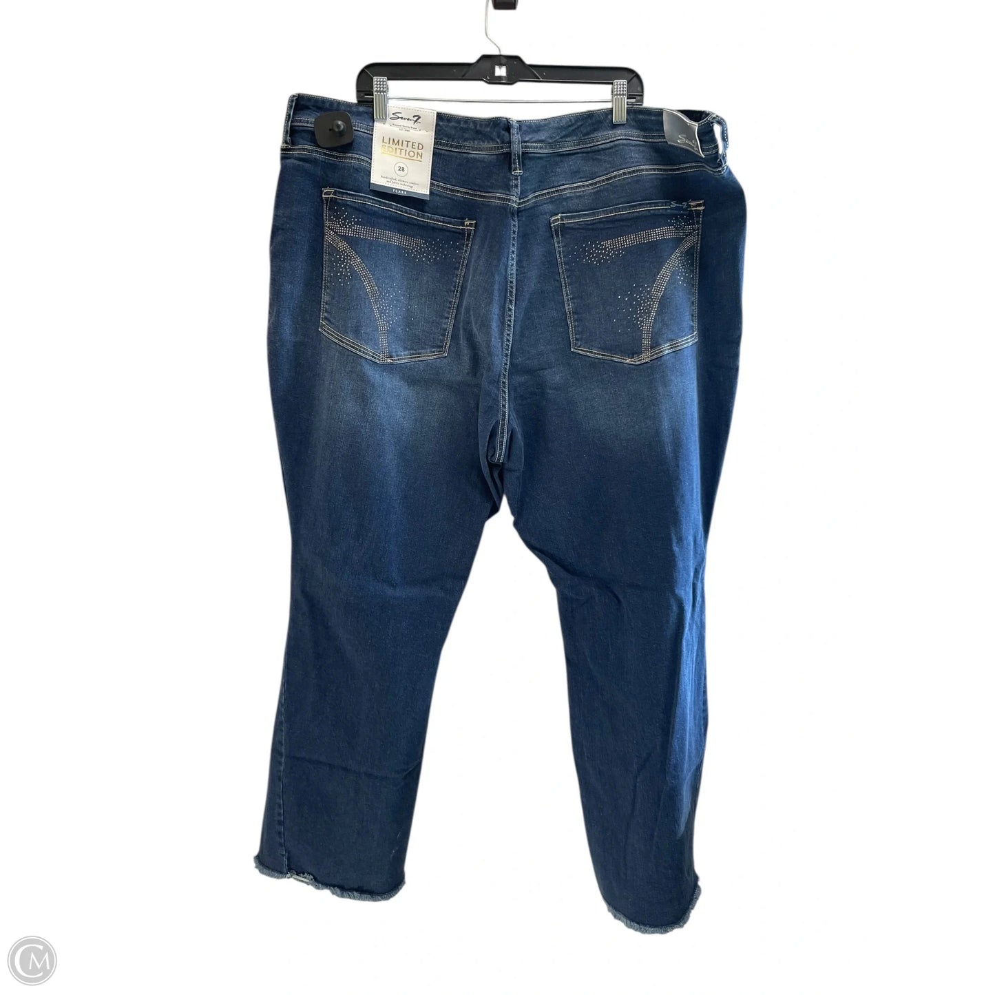 Jeans Straight By Seven 7 In Blue Denim, Size: 28