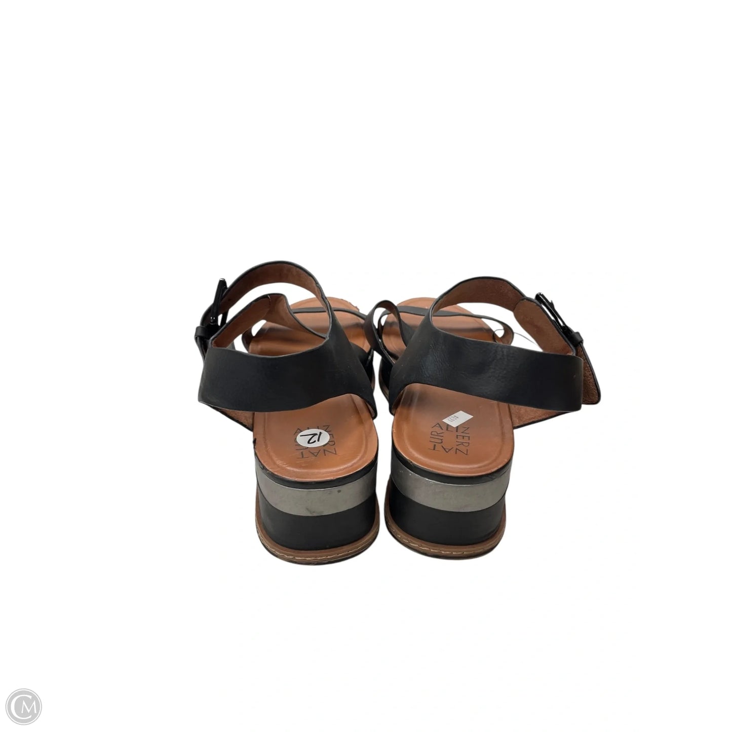 Sandals Heels Platform By Naturalizer In Black & Brown, Size: 12