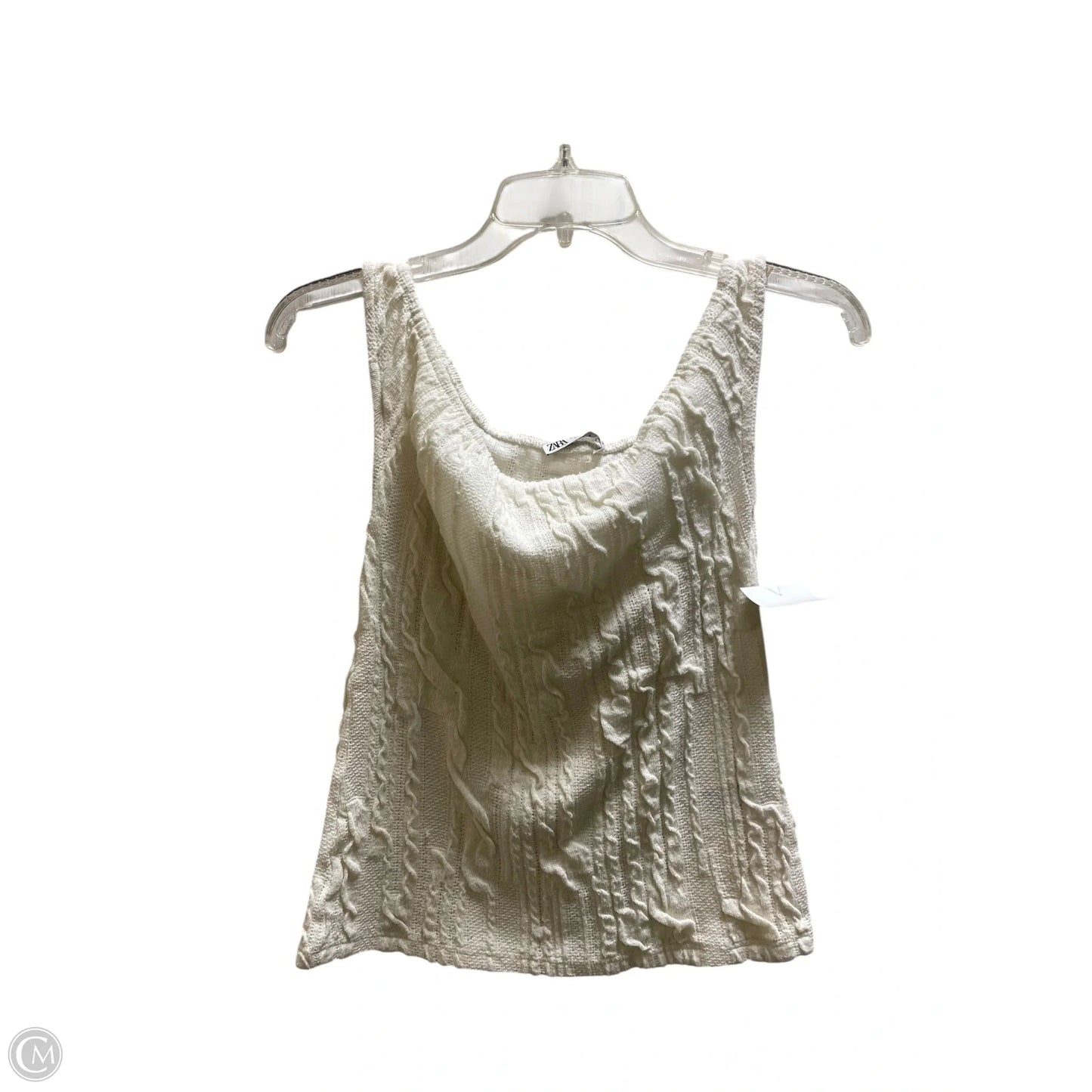 Top Sleeveless By Zara In Cream, Size: M