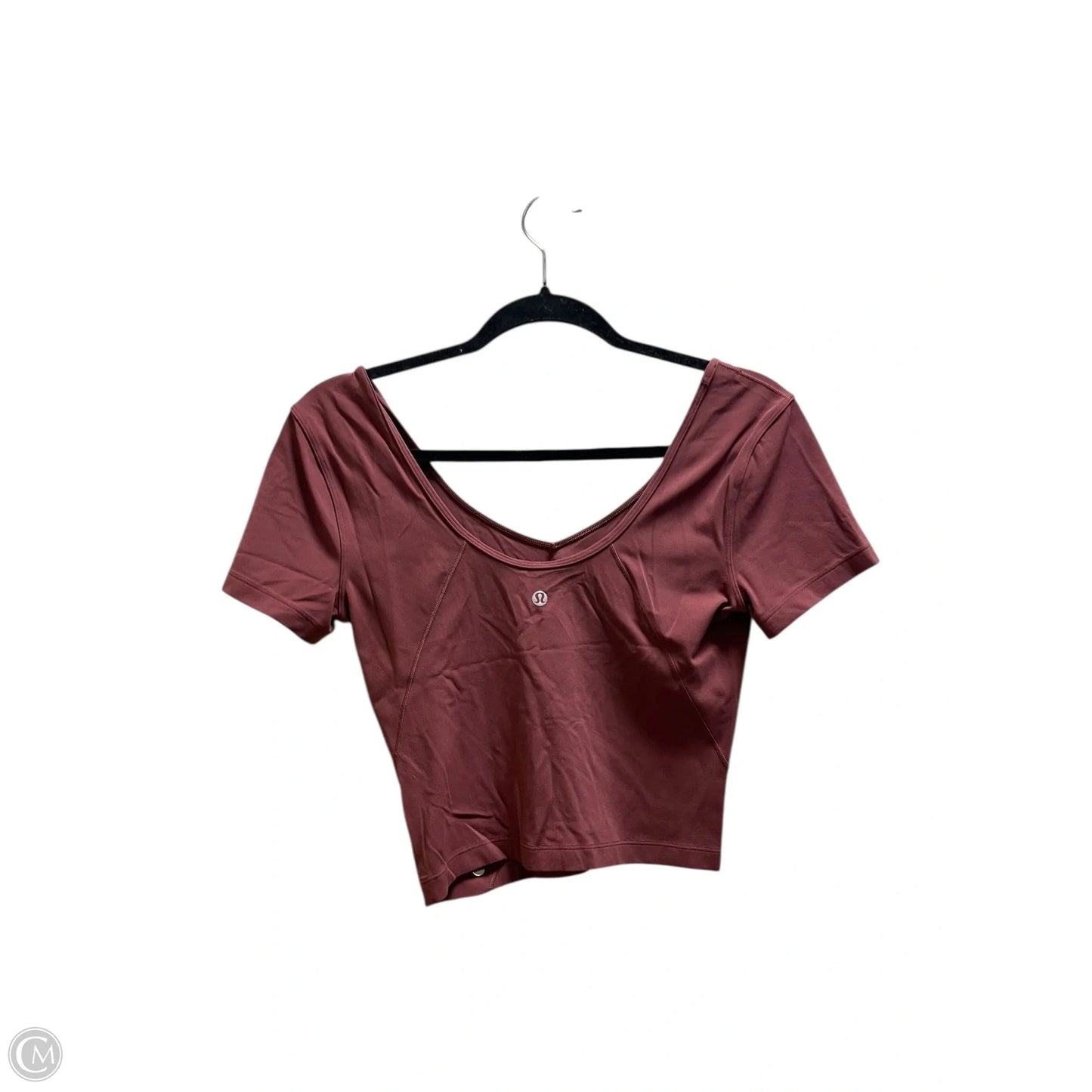 Athletic Top Short Sleeve By Lululemon In Maroon, Size: 6
