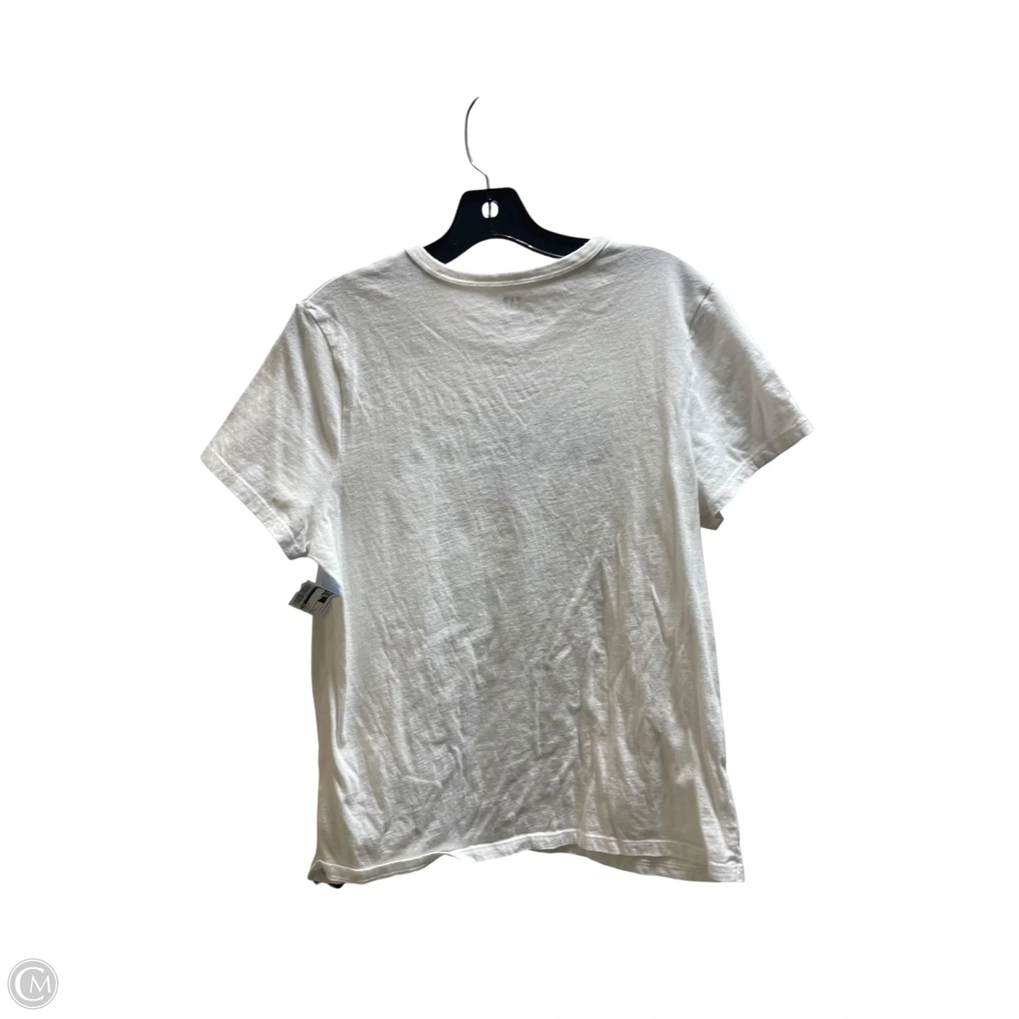 Top Short Sleeve By Gap In White, Size: L