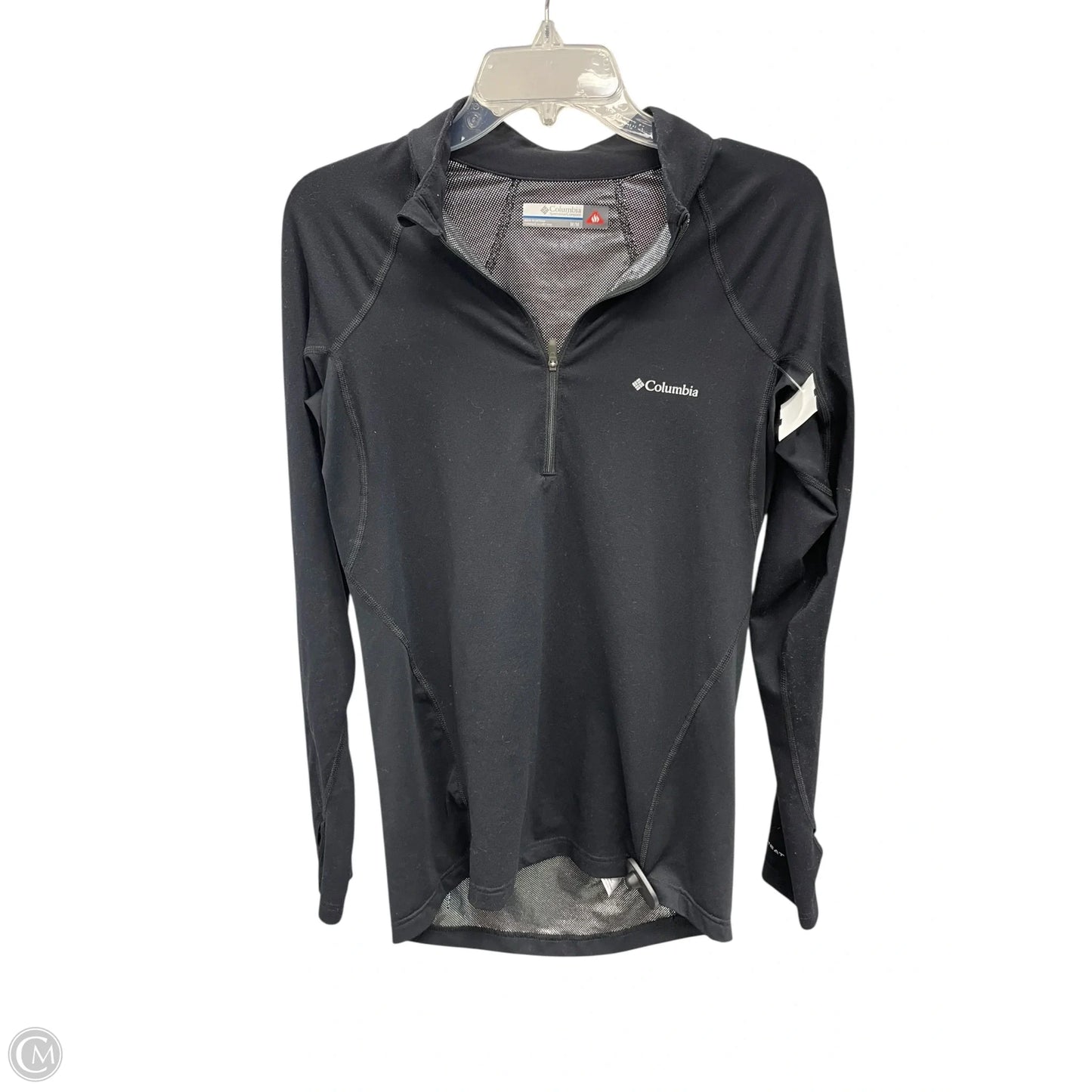 Athletic Top Long Sleeve Collar By Columbia In Black, Size: M