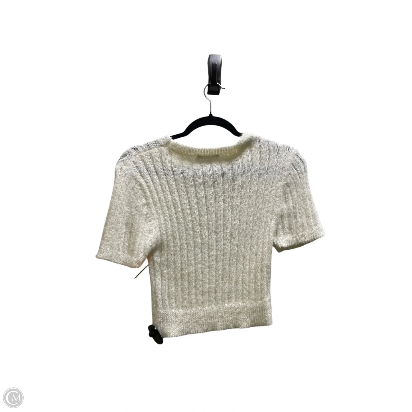Sweater Short Sleeve By Zara In White, Size: S