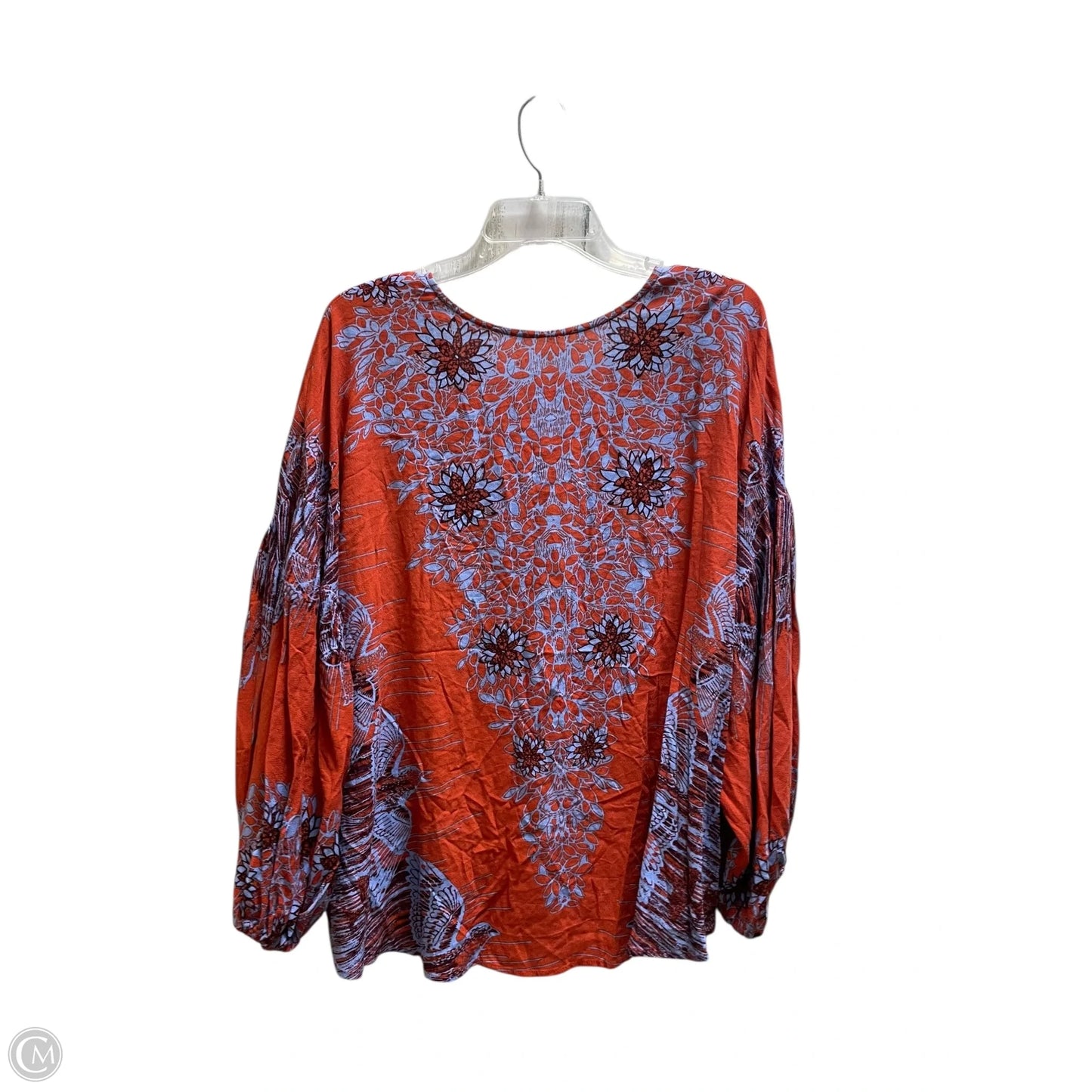 Top Long Sleeve By Free People In Blue & Red, Size: S