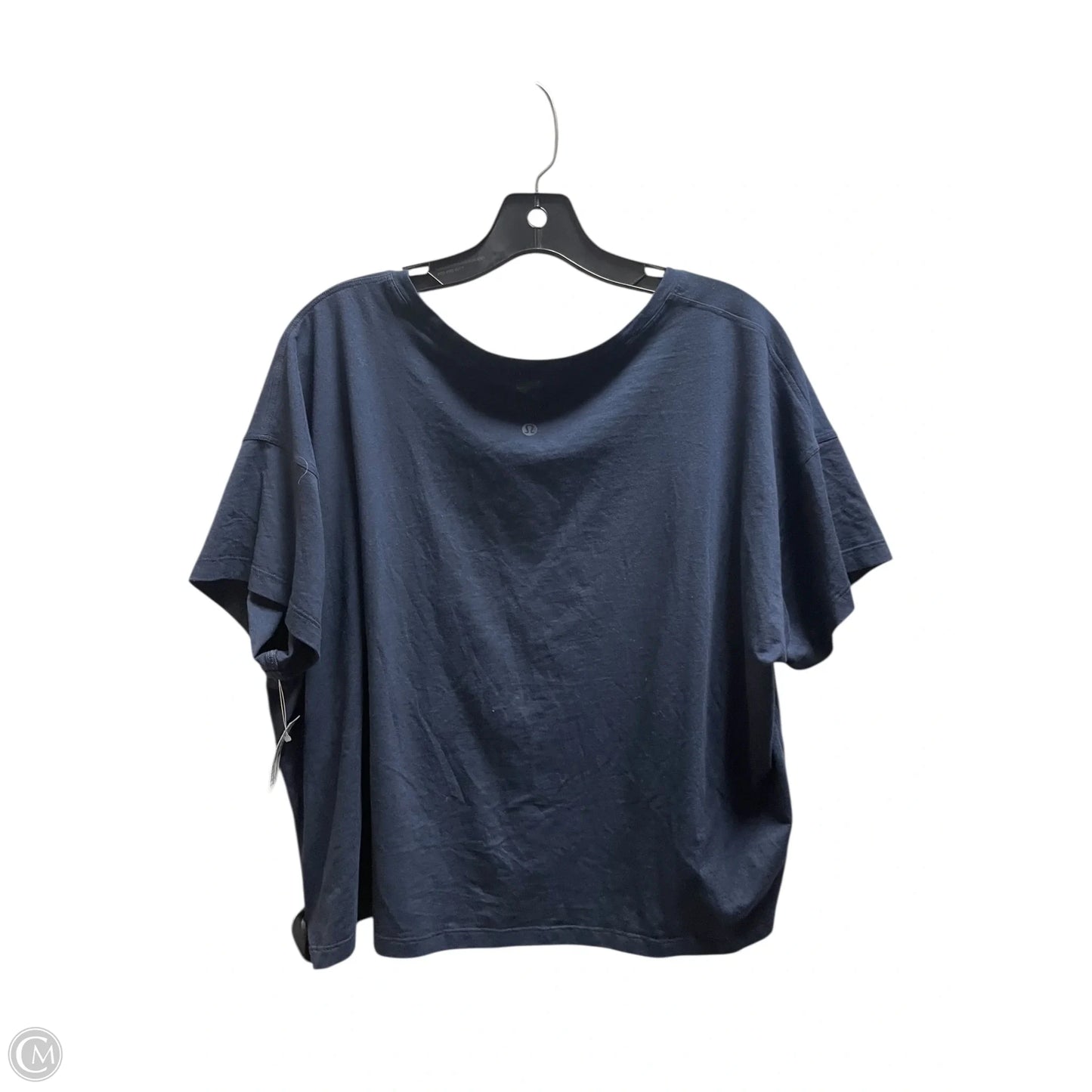 Top Short Sleeve By Lululemon In Navy, Size: 14