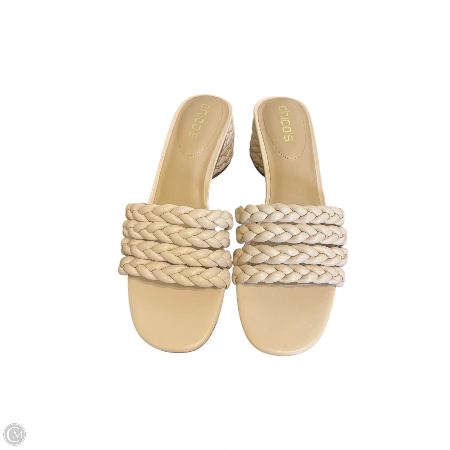 Sandals Heels Block By Chicos In Cream, Size: 8.5