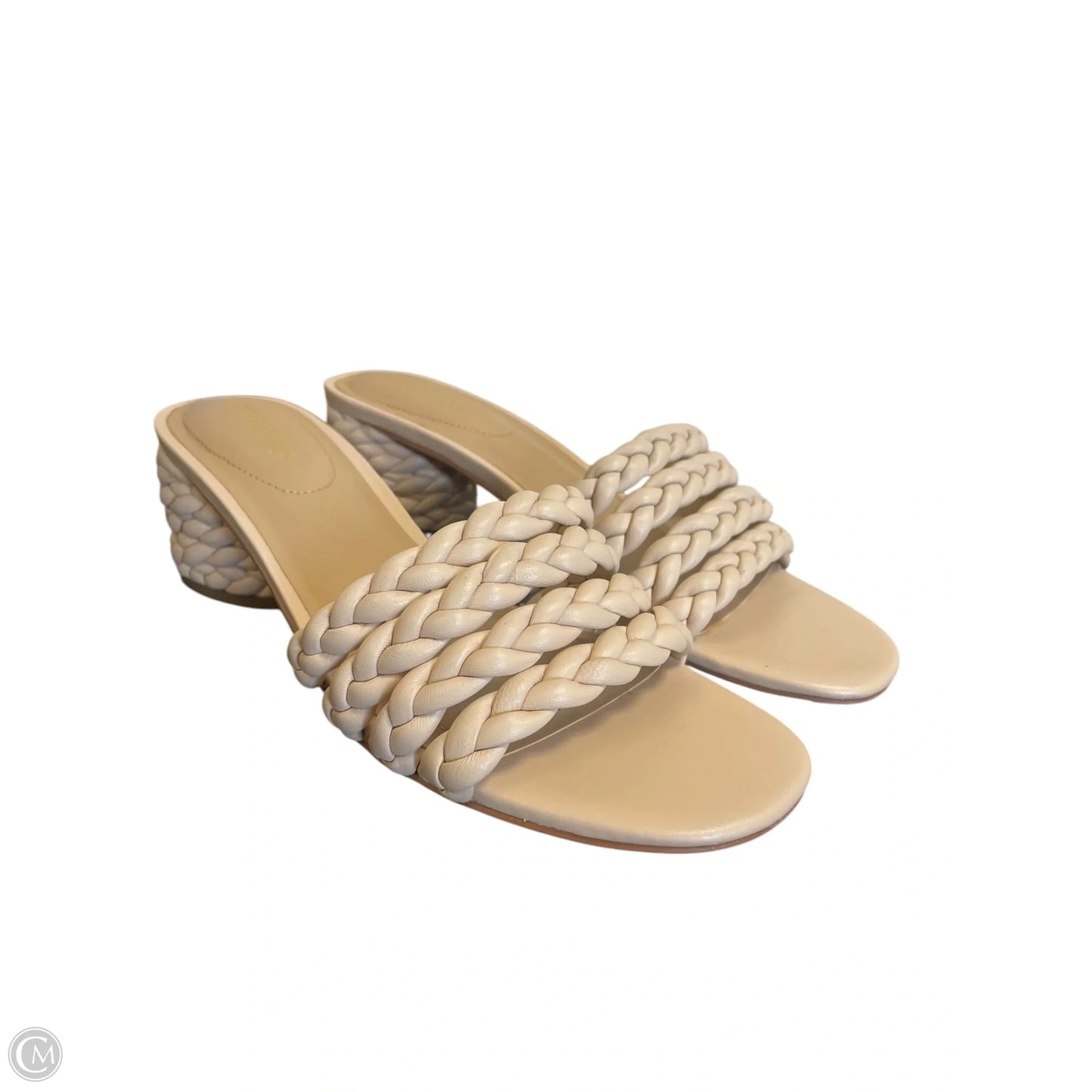 Sandals Heels Block By Chicos In Cream, Size: 8.5