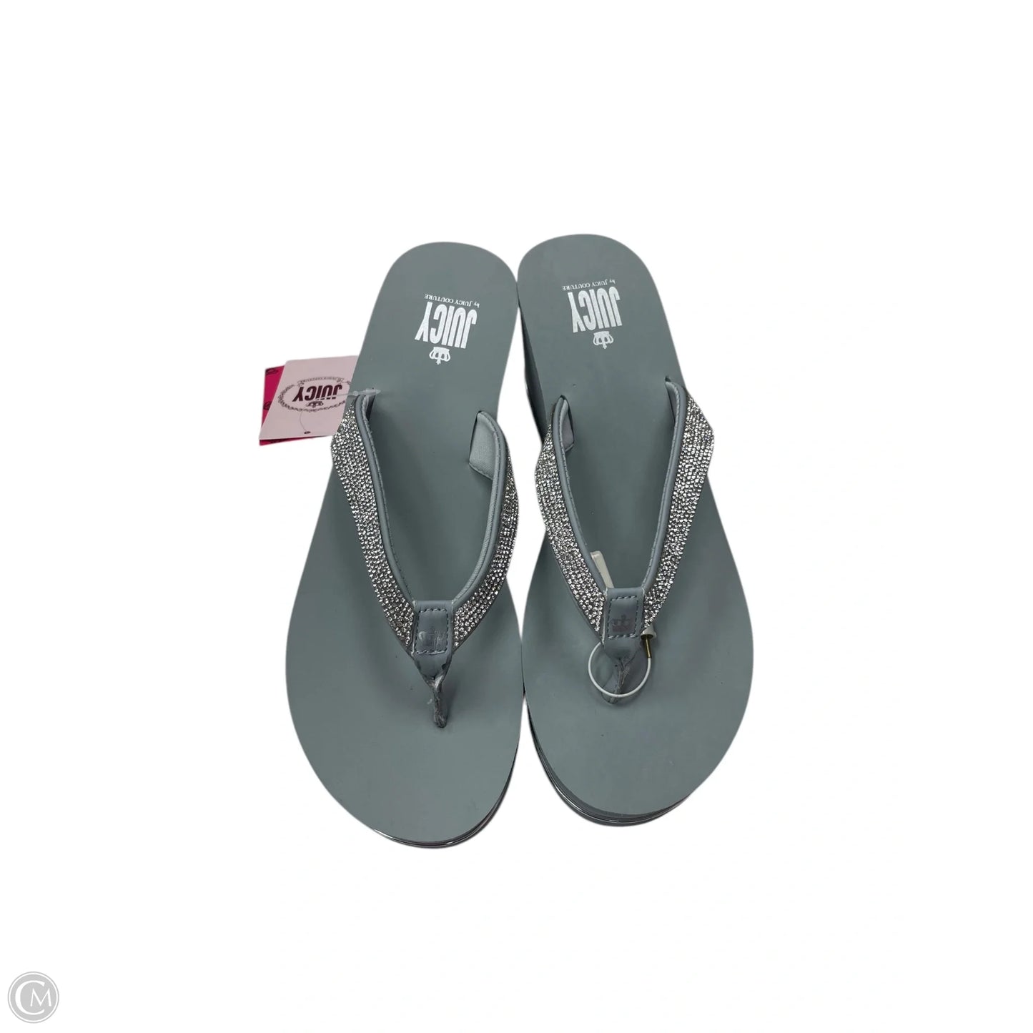 Sandals Flip Flops By Juicy Couture In Grey, Size: 10