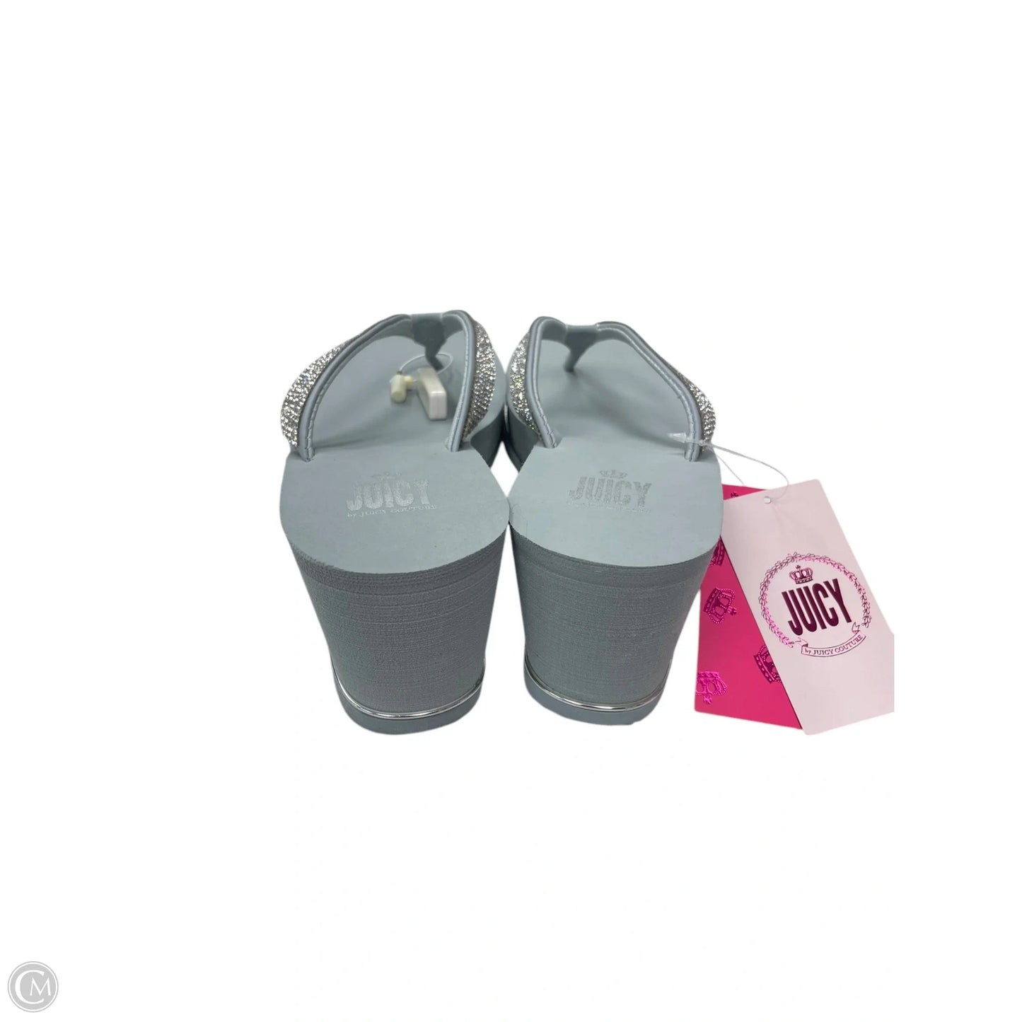 Sandals Flip Flops By Juicy Couture In Grey, Size: 10