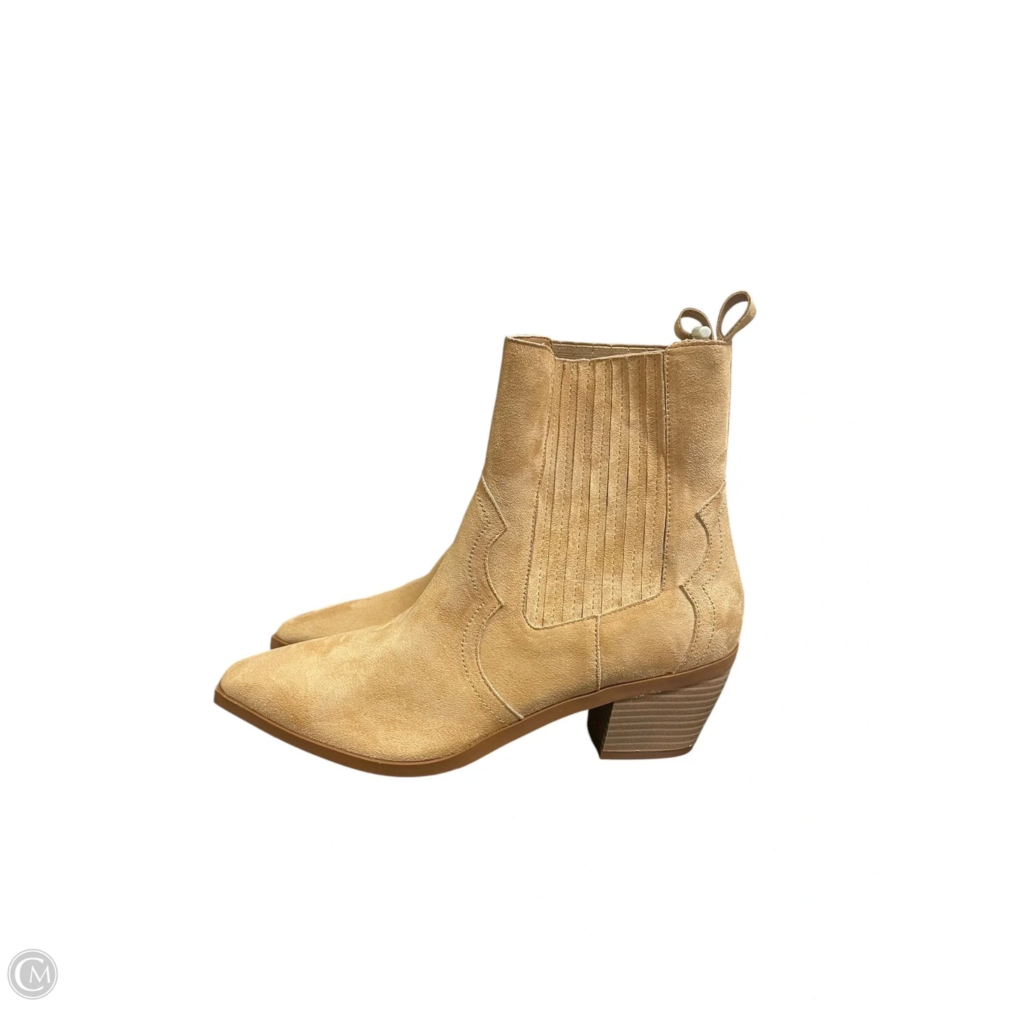 Boots Ankle Heels By Clothes Mentor In Tan, Size: 10