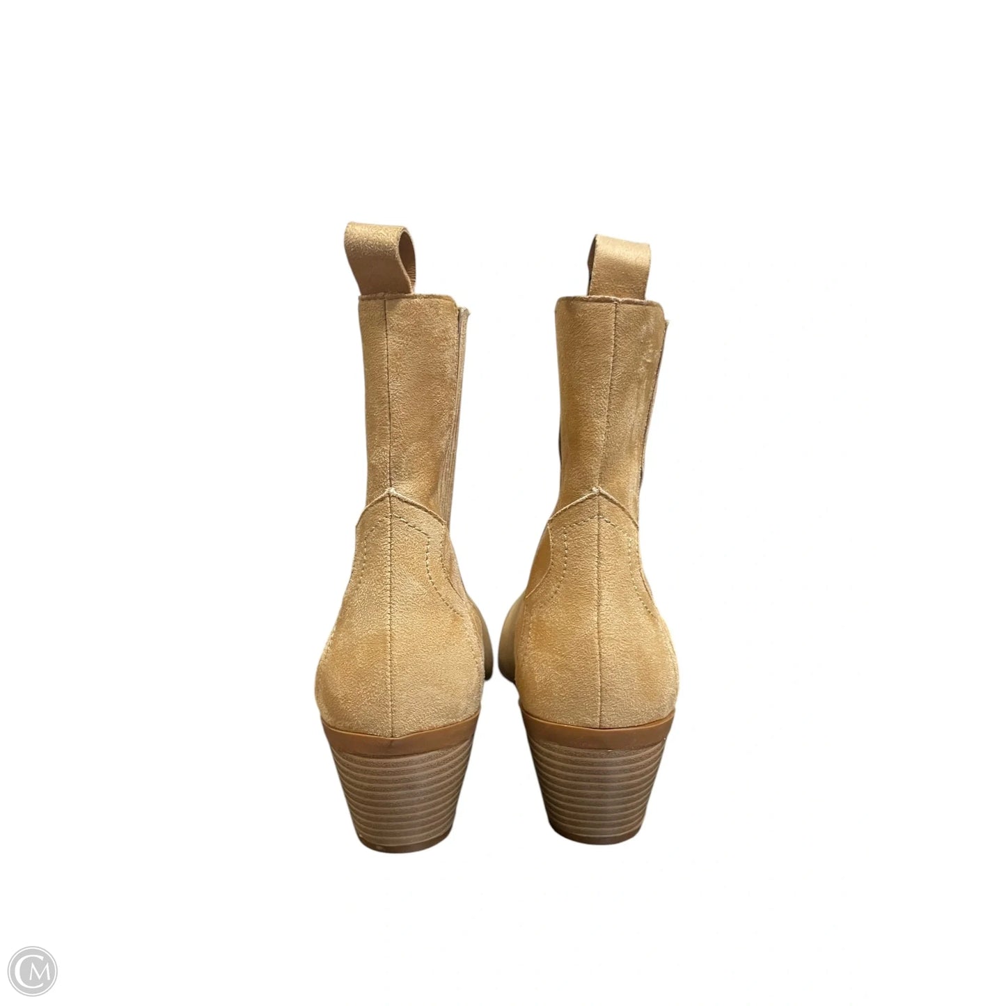 Boots Ankle Heels By Clothes Mentor In Tan, Size: 10