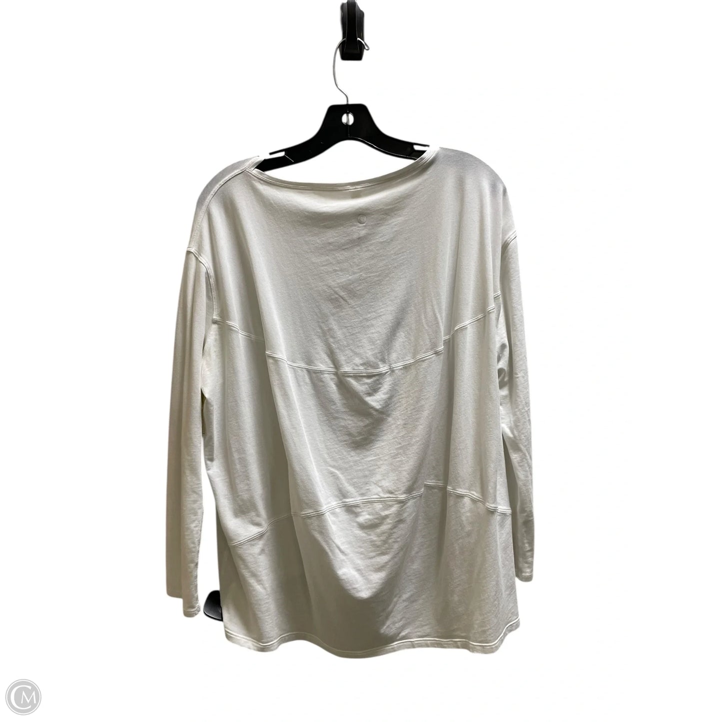 Athletic Top Long Sleeve Collar By Lululemon In White, Size: M