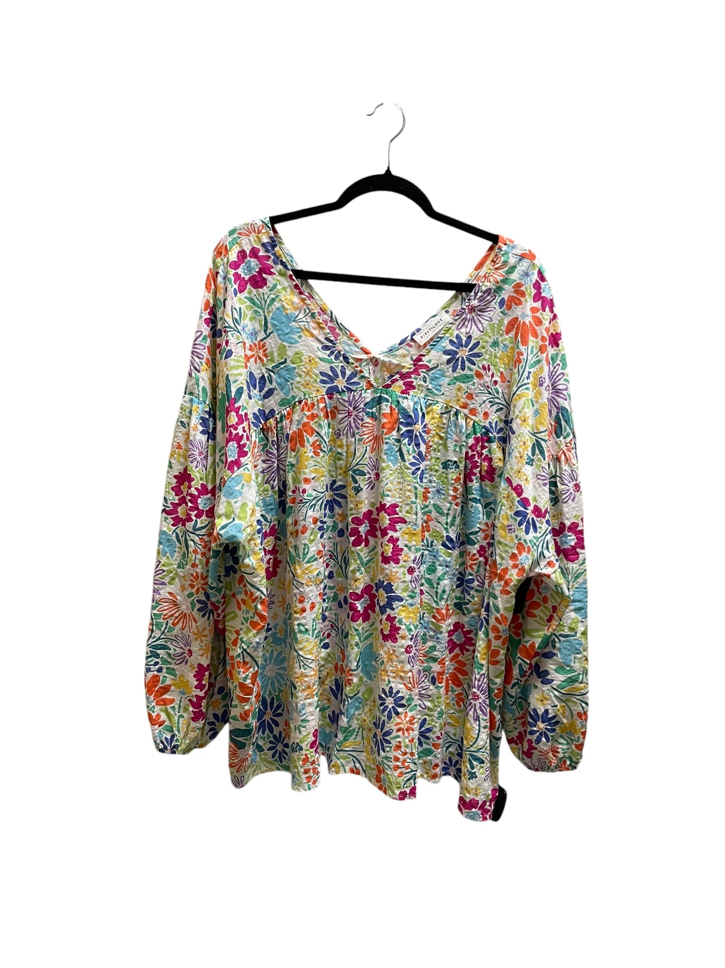 Top Long Sleeve By First Love In Floral Print, Size: 3x