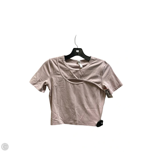 Athletic Top Short Sleeve By Lululemon In Pink, Size: 4