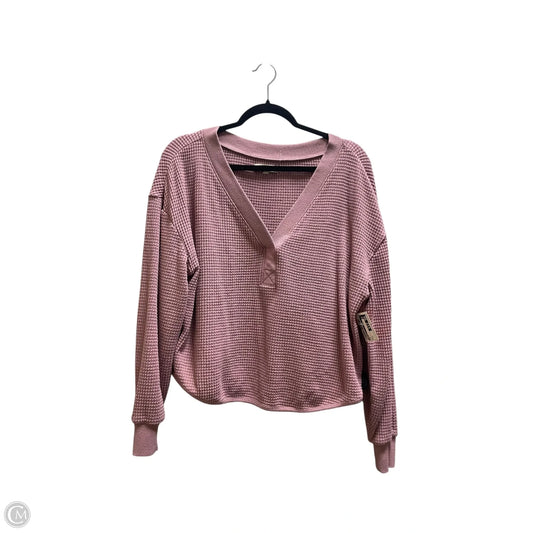 Top Long Sleeve By Madewell In Pink, Size: L