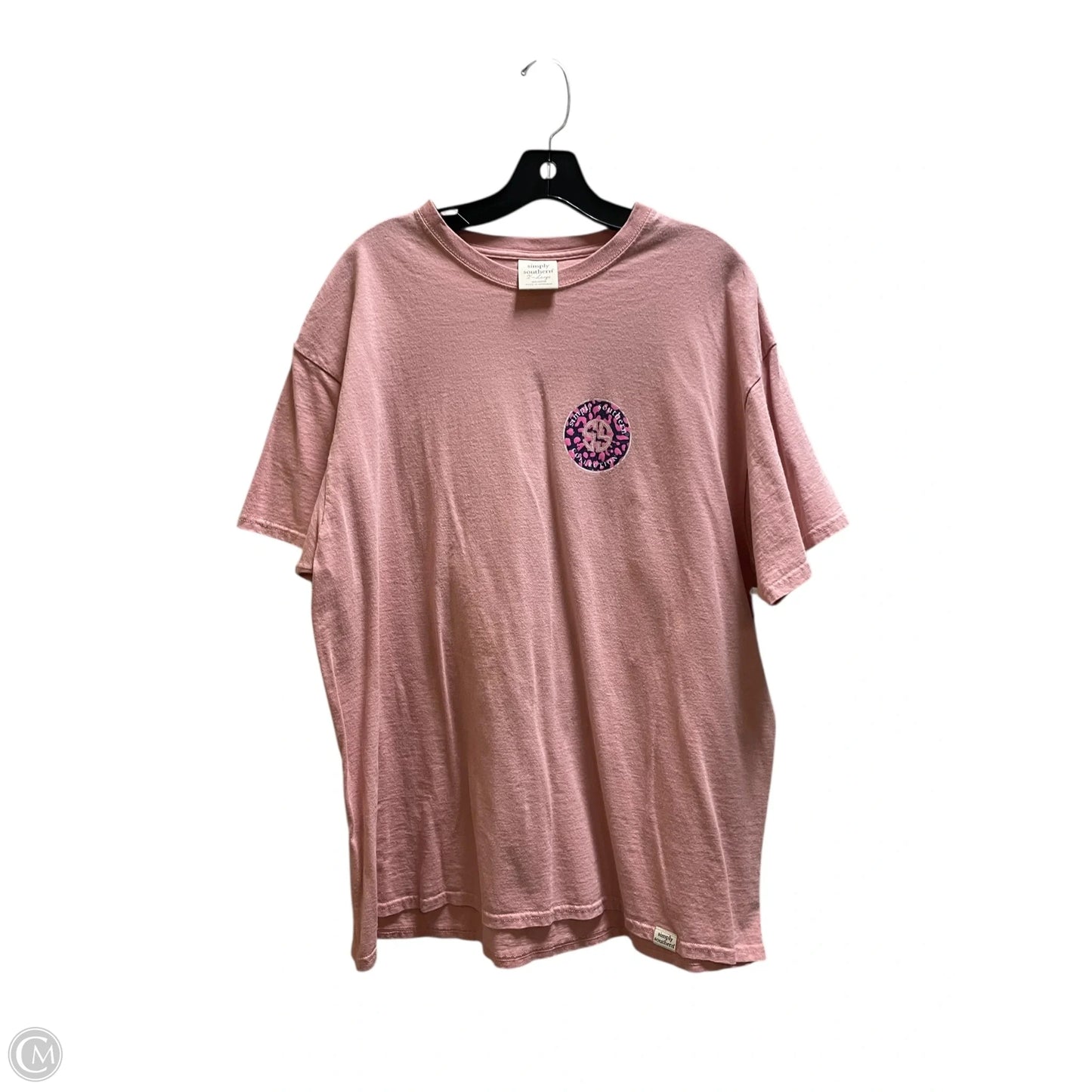 Top Short Sleeve Basic By Simply Southern In Pink, Size: Xl