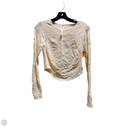 Athletic Top Long Sleeve Collar By As Revival In Cream, Size: L