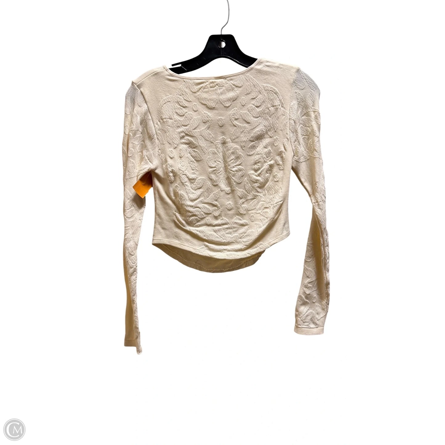 Athletic Top Long Sleeve Collar By As Revival In Cream, Size: L