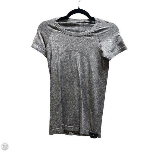 Athletic Top Short Sleeve By Lululemon In Grey, Size: S