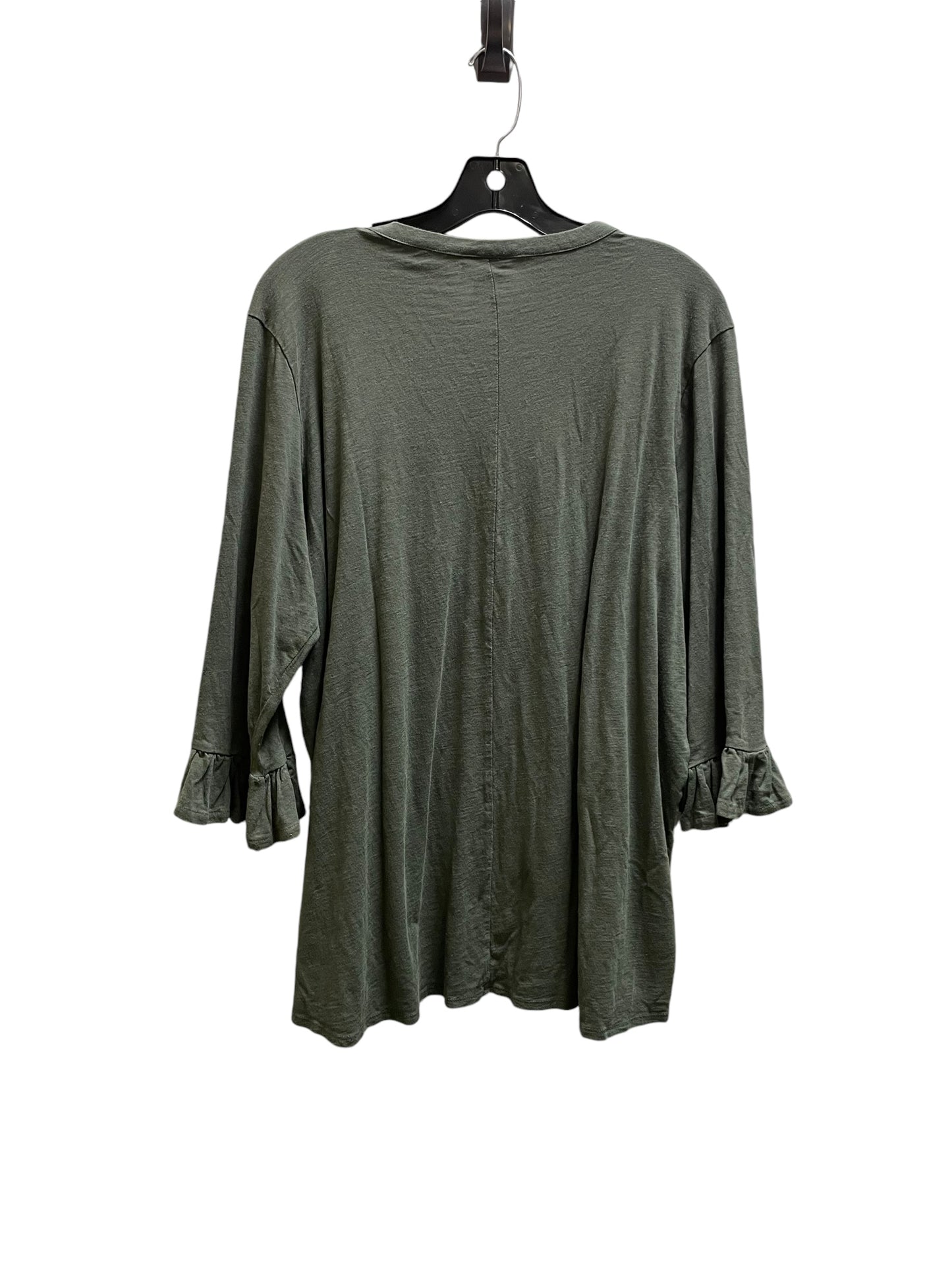 Top Short Sleeve By Avenue In Green, Size: 3x